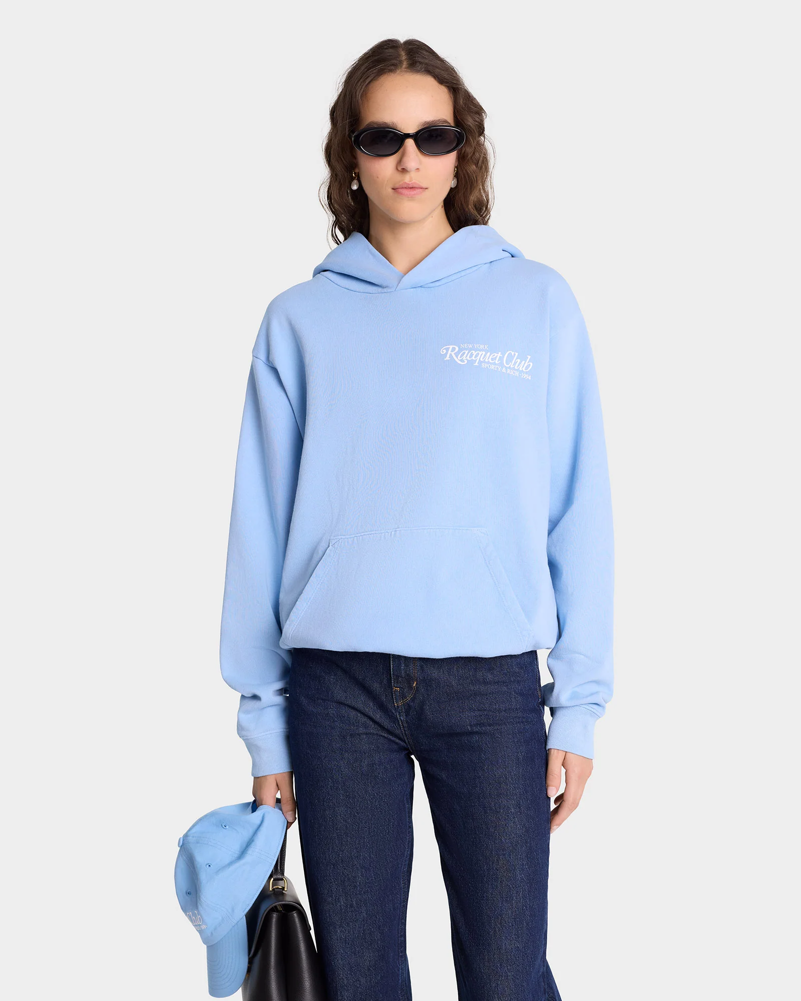 94 Racquet Club Hoodie - Sky Blue/White - Image 5