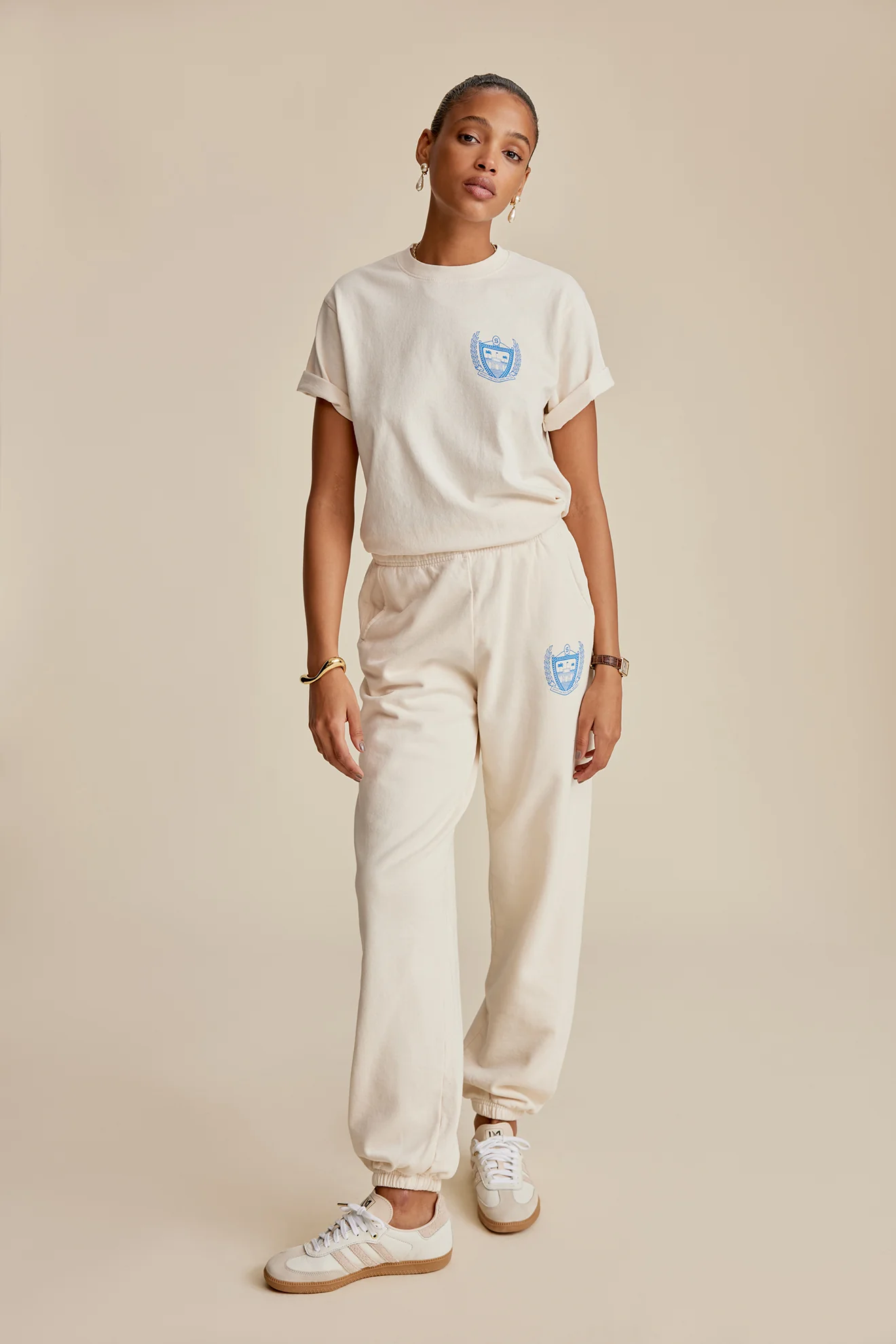 Beverly Hills T-Shirt - Cream/Ocean - Image 5