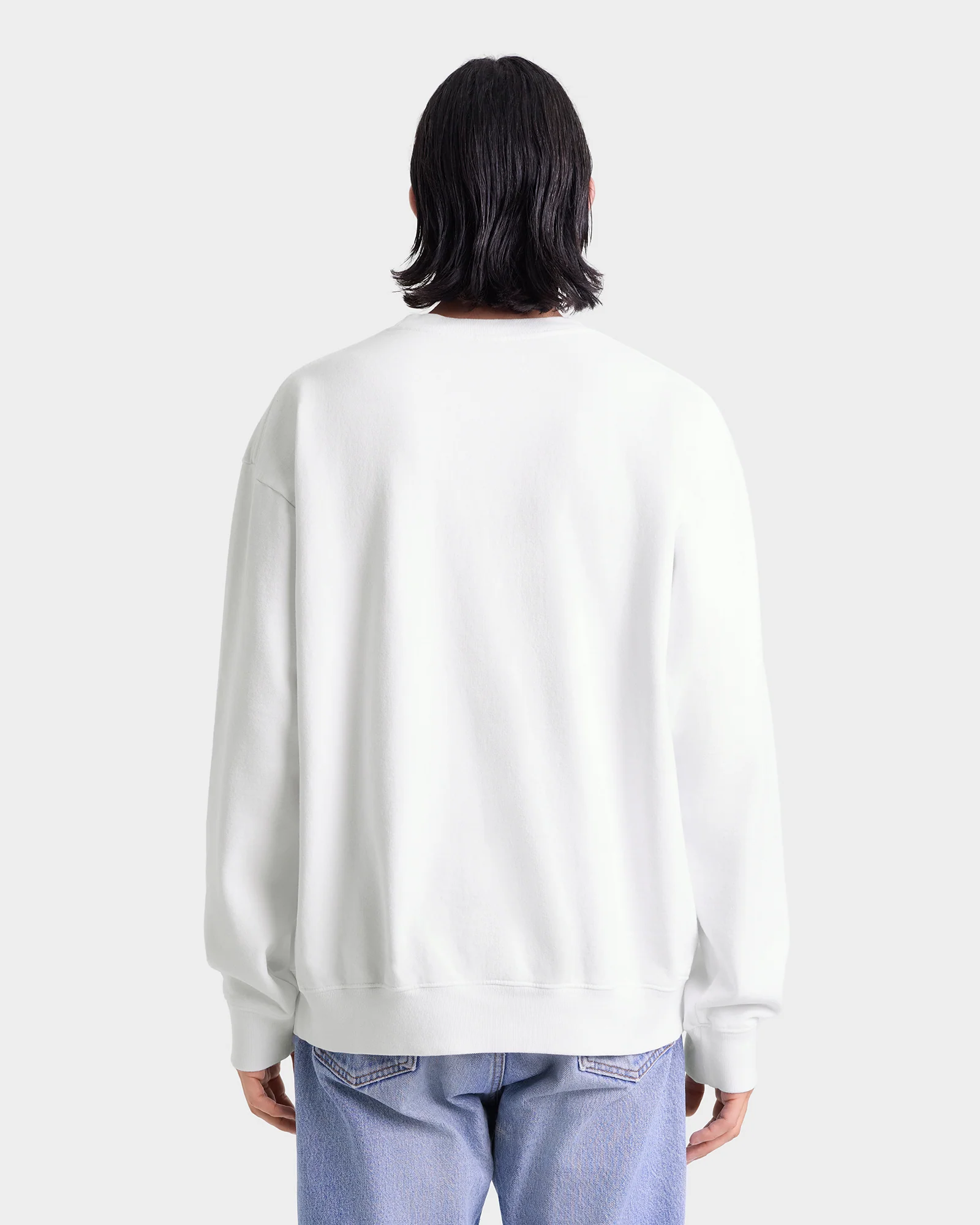 Beverly Script Crewneck - White/Ruby - Image 6