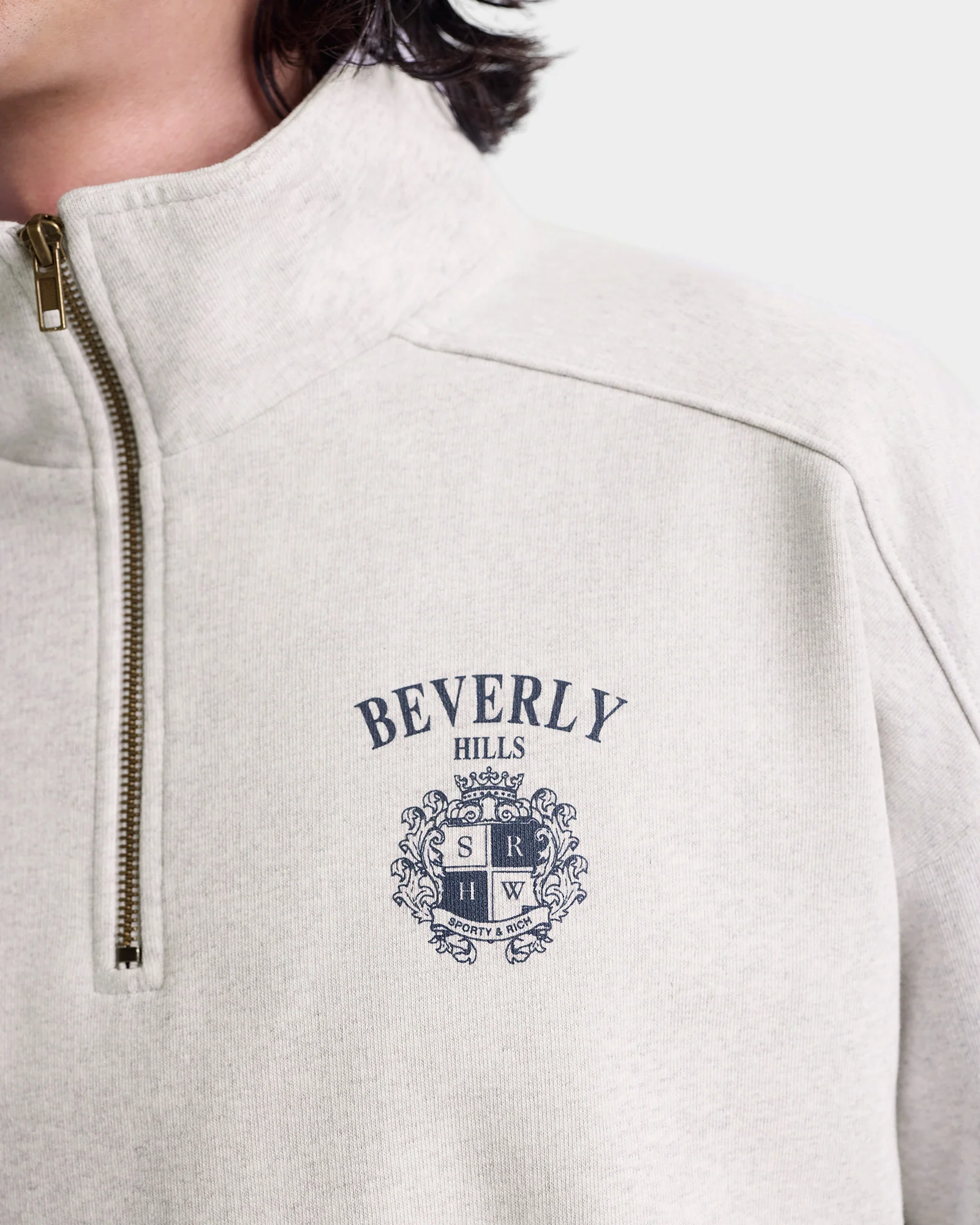 BH Crest Quarter Zip - Heather Gray/Navy - Image 7