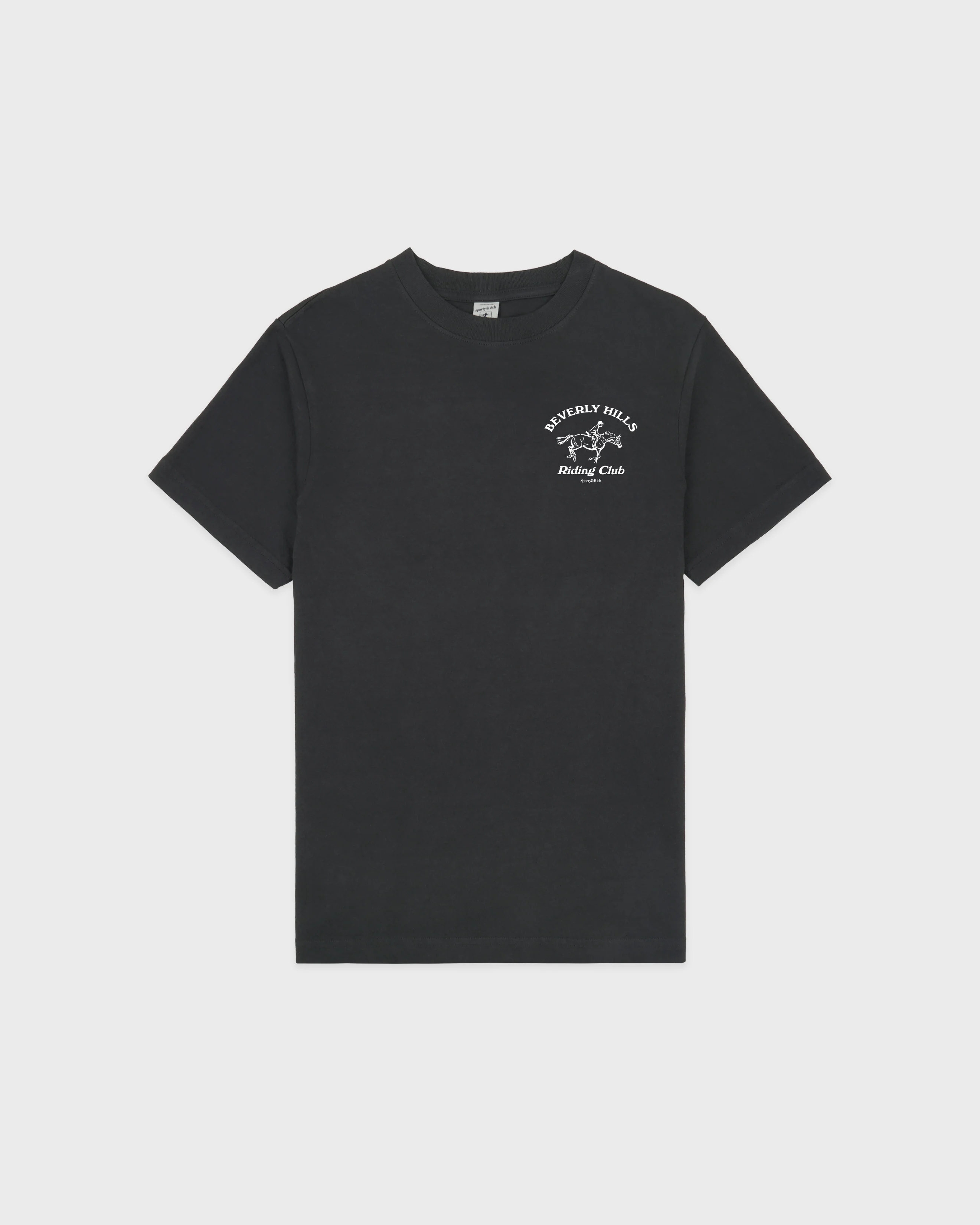 BH Riding Club T-Shirt - Faded Black/White - Image 5