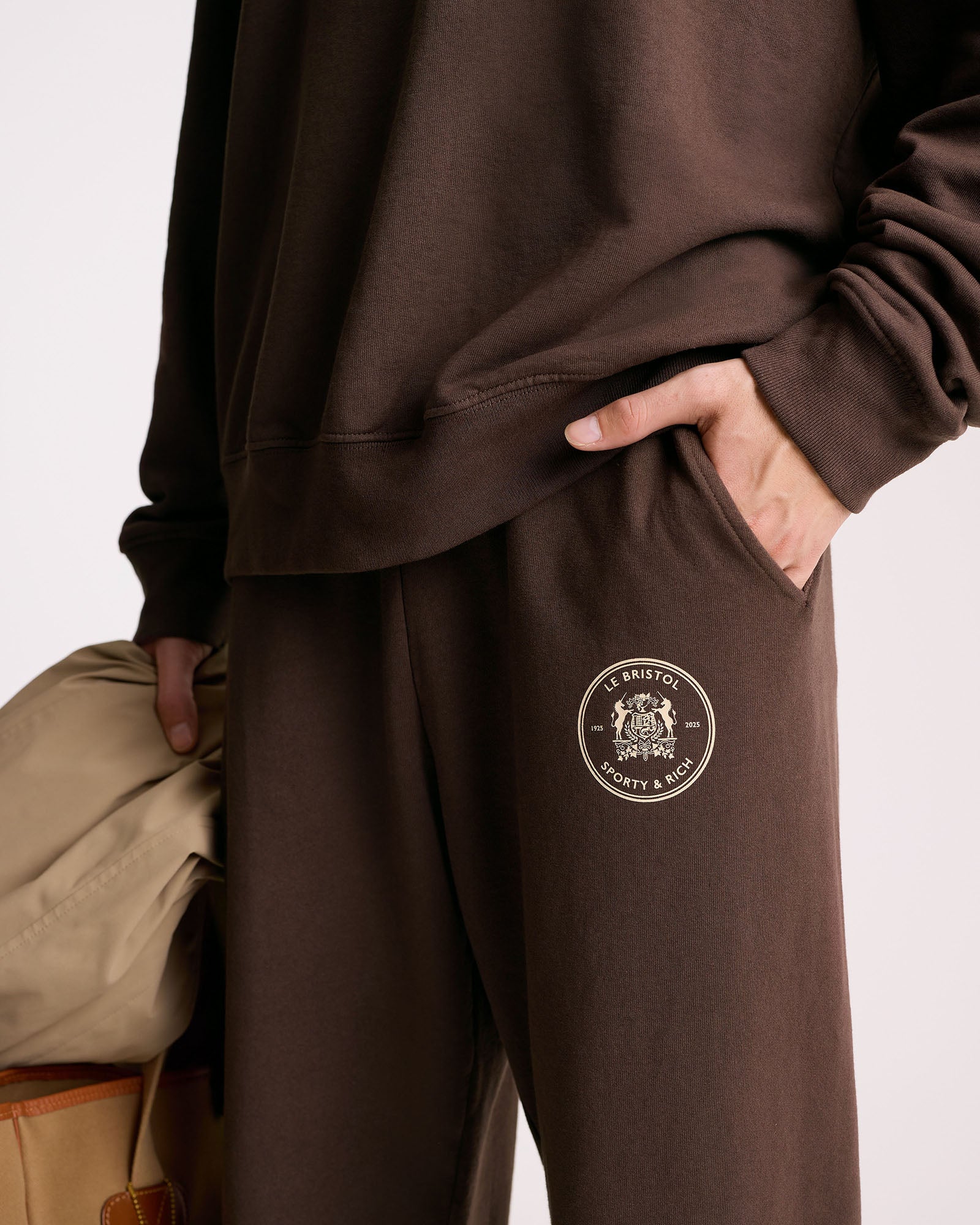 Bristol Crest 100th Sweatpant - Chocolate/Cream - Image 10