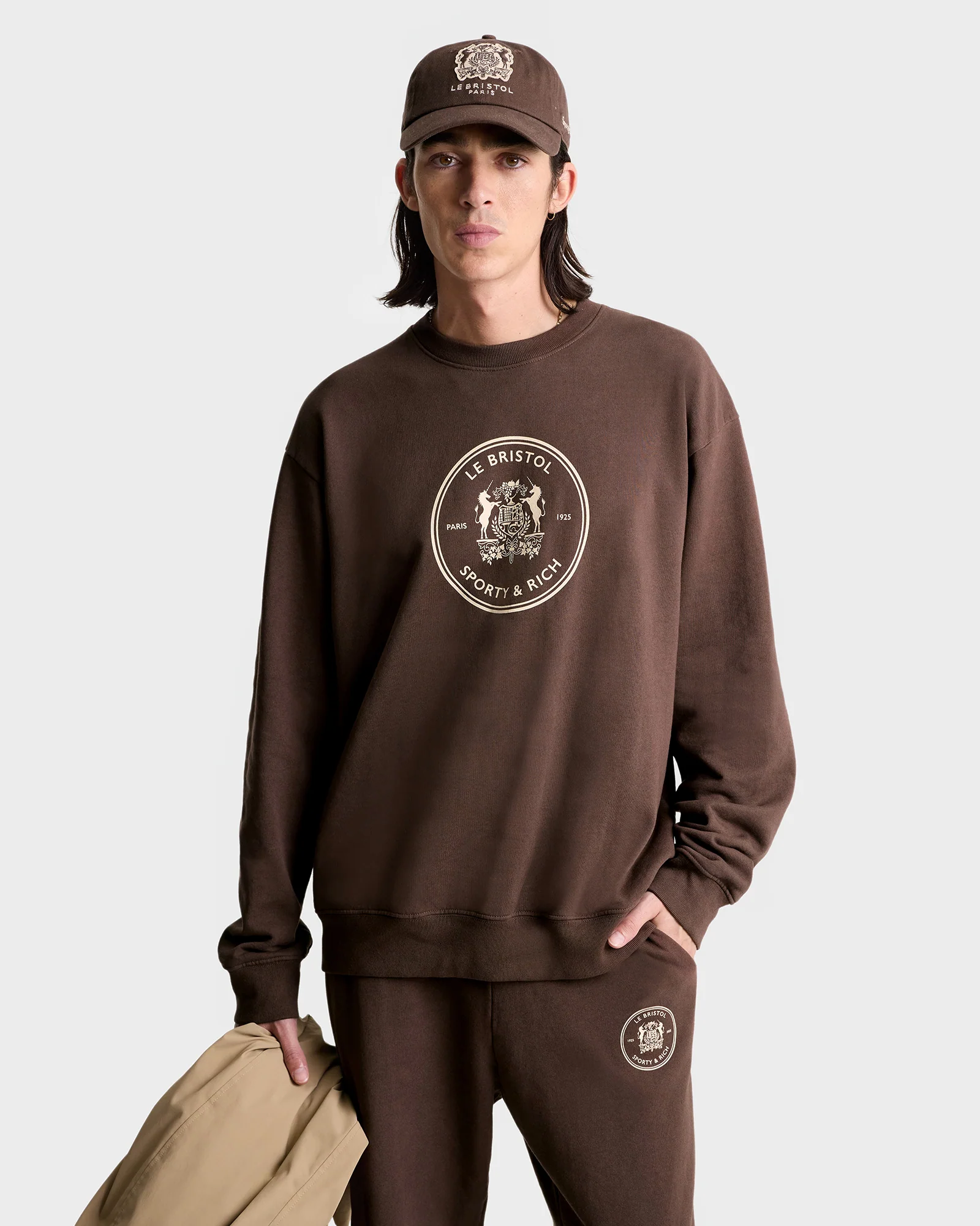 Bristol Crest 100th Sweatpant - Chocolate/Cream - Image 9