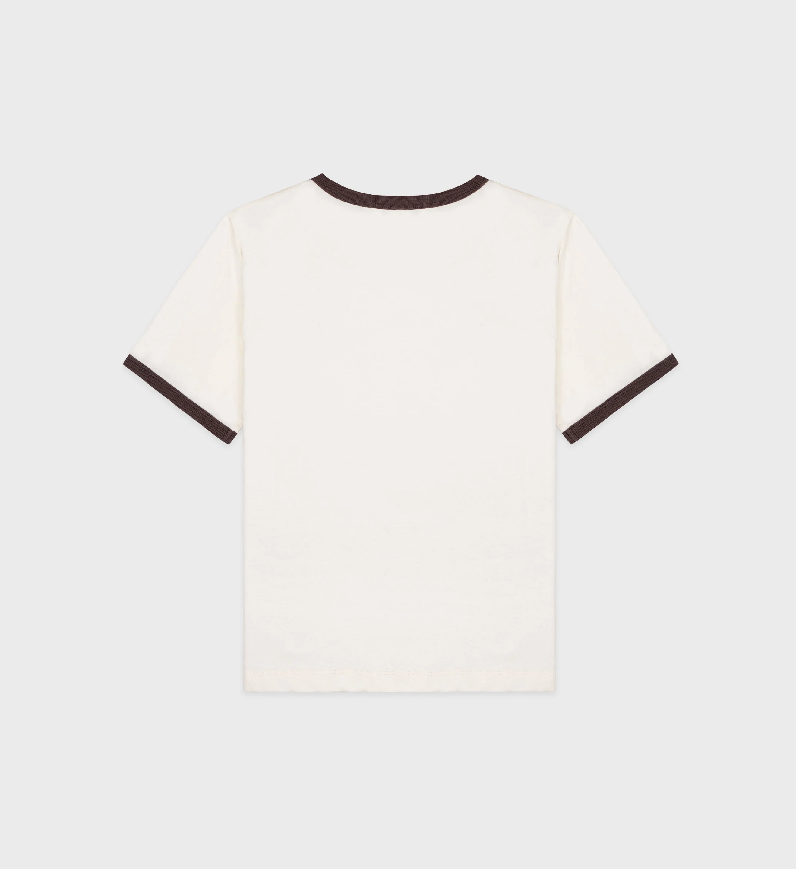 Connecticut Crest Ringer Tee - Off White/Chocolate - Image 2