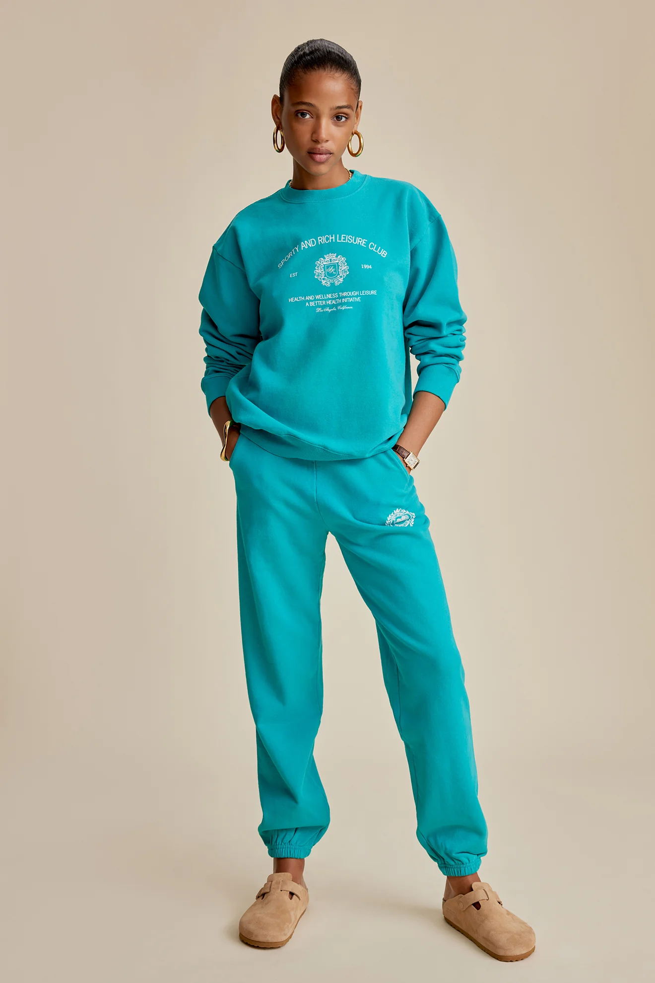 Crest Sweatpant - Teal - Image 5