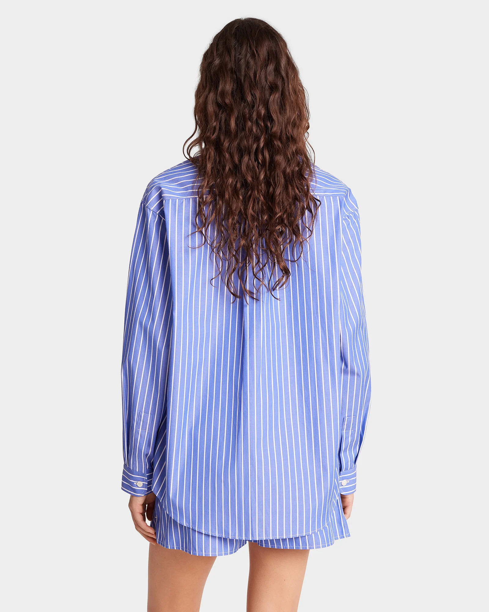 Crown Oversized Shirt - Blue Striped - Image 4