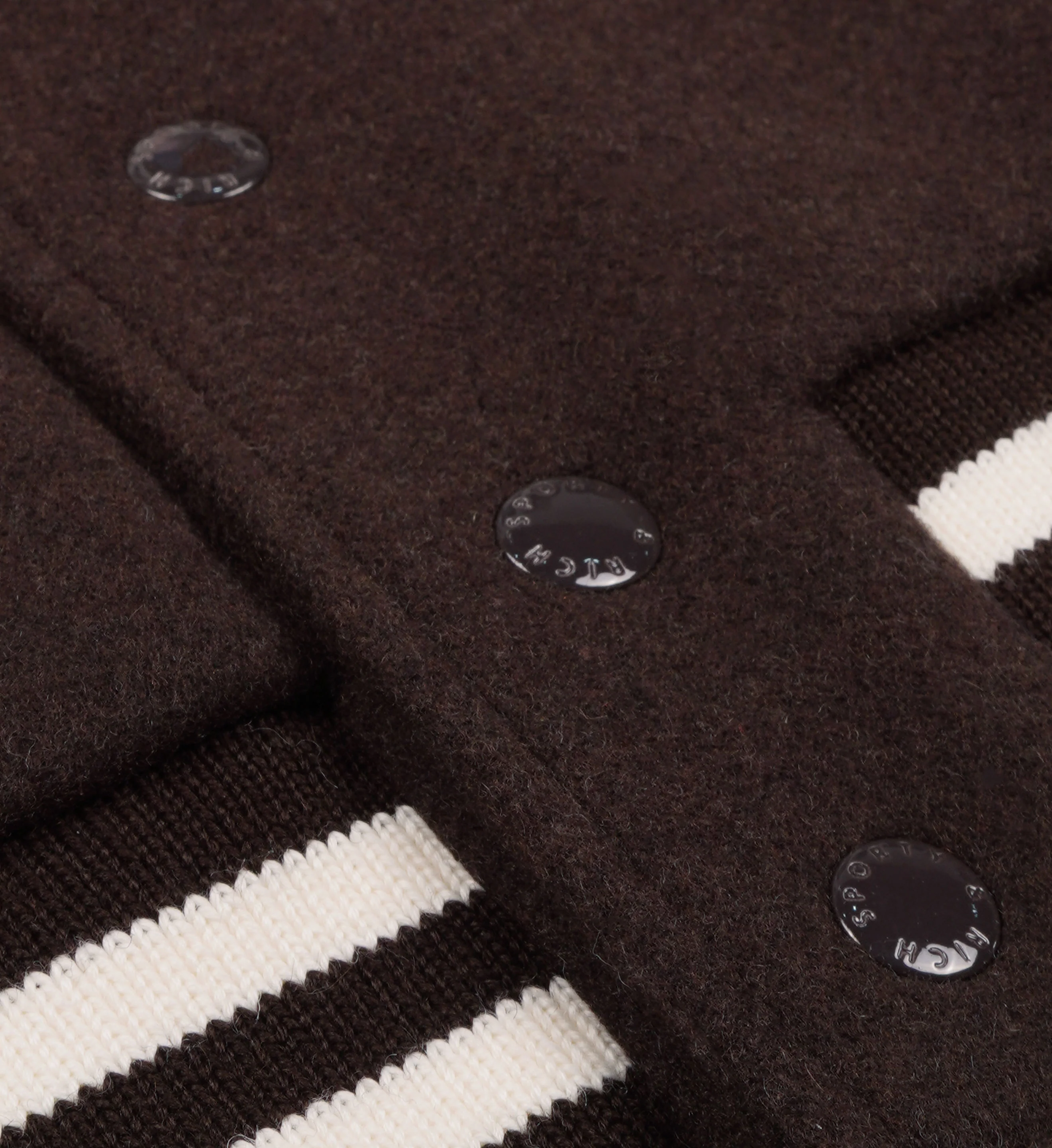 Crown Wool Varsity Jacket - Chocolate/Beige - Image 4
