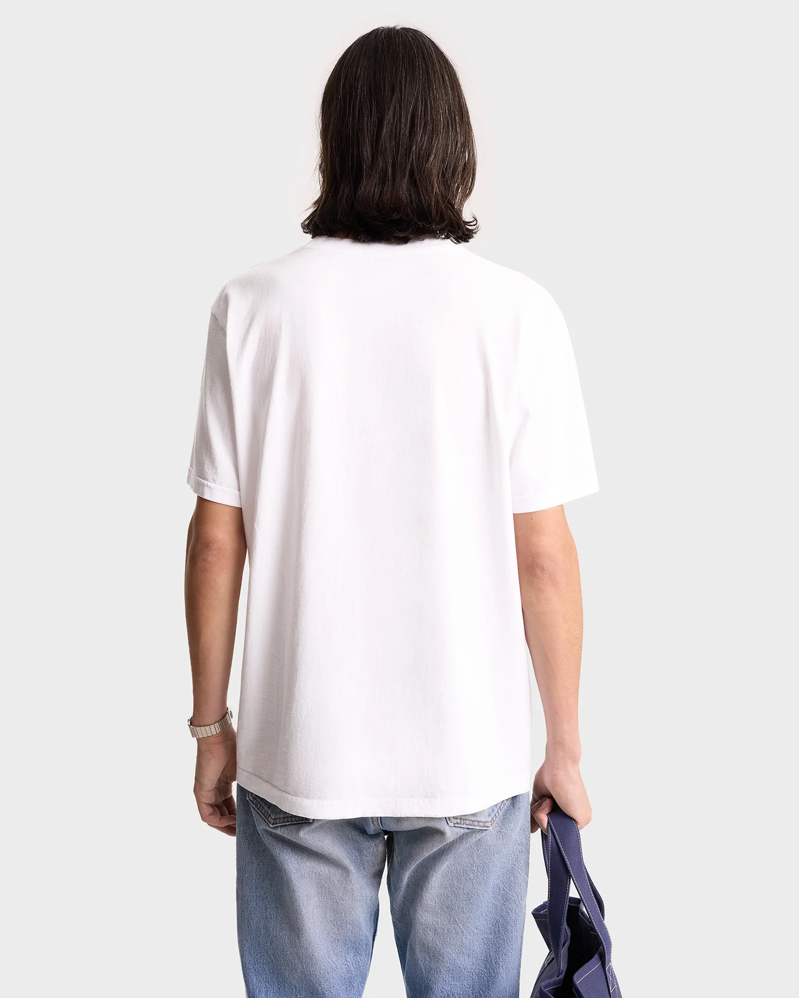 Emblem T-Shirt - White/Navy - Image 8