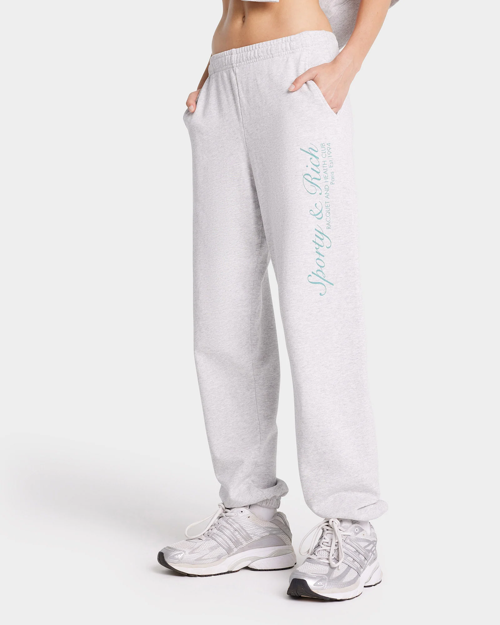 French Sweatpant - Heather Gray/Aquamarine - Image 4