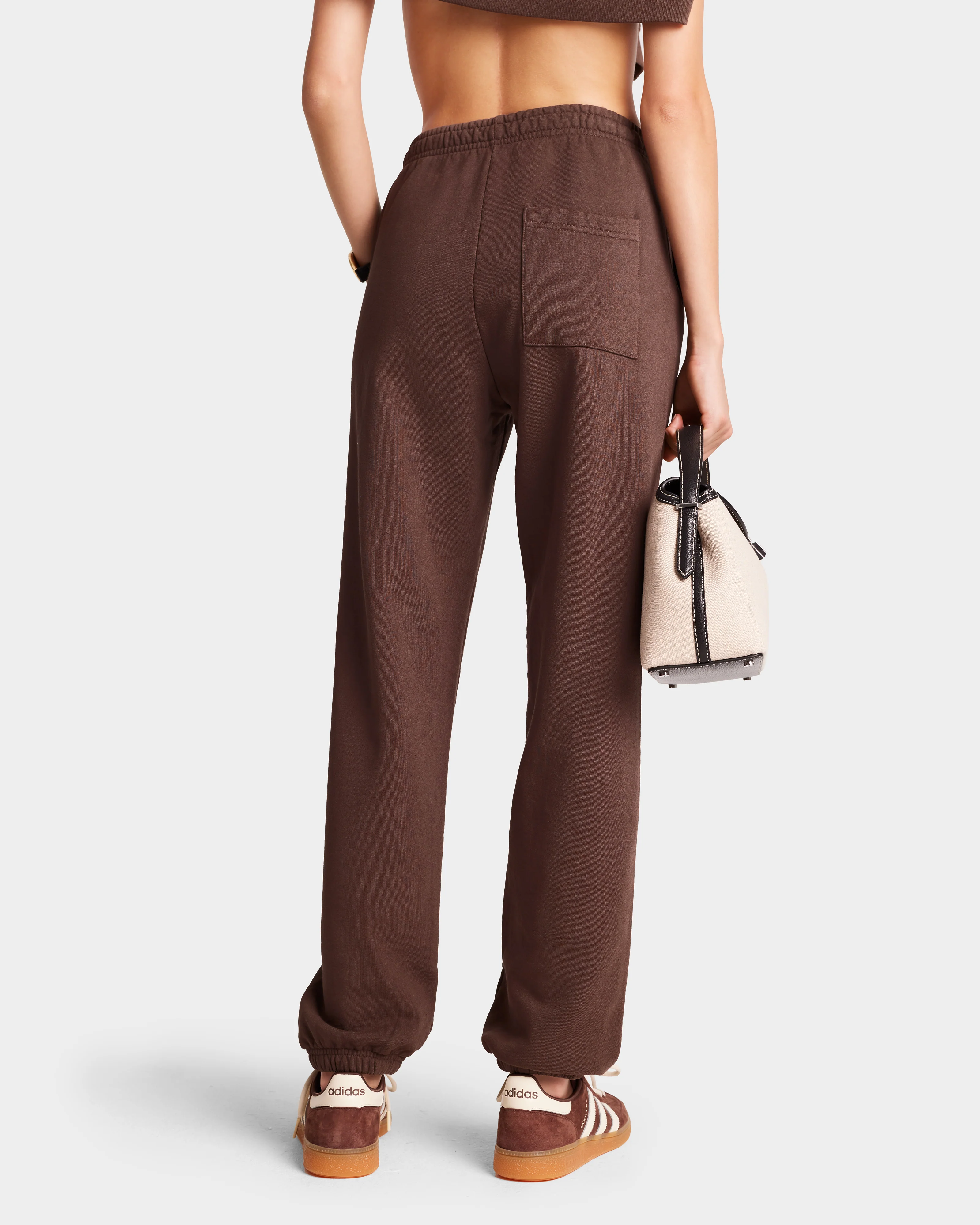 H&W Crest Sweatpant - Chocolate/Cream - Image 4