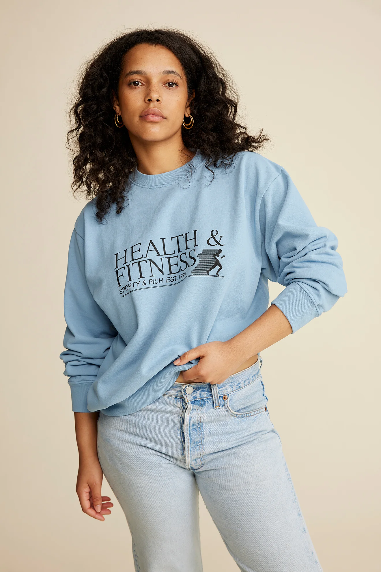 Health & Fitness Crewneck - Sky Blue/Black - Image 5