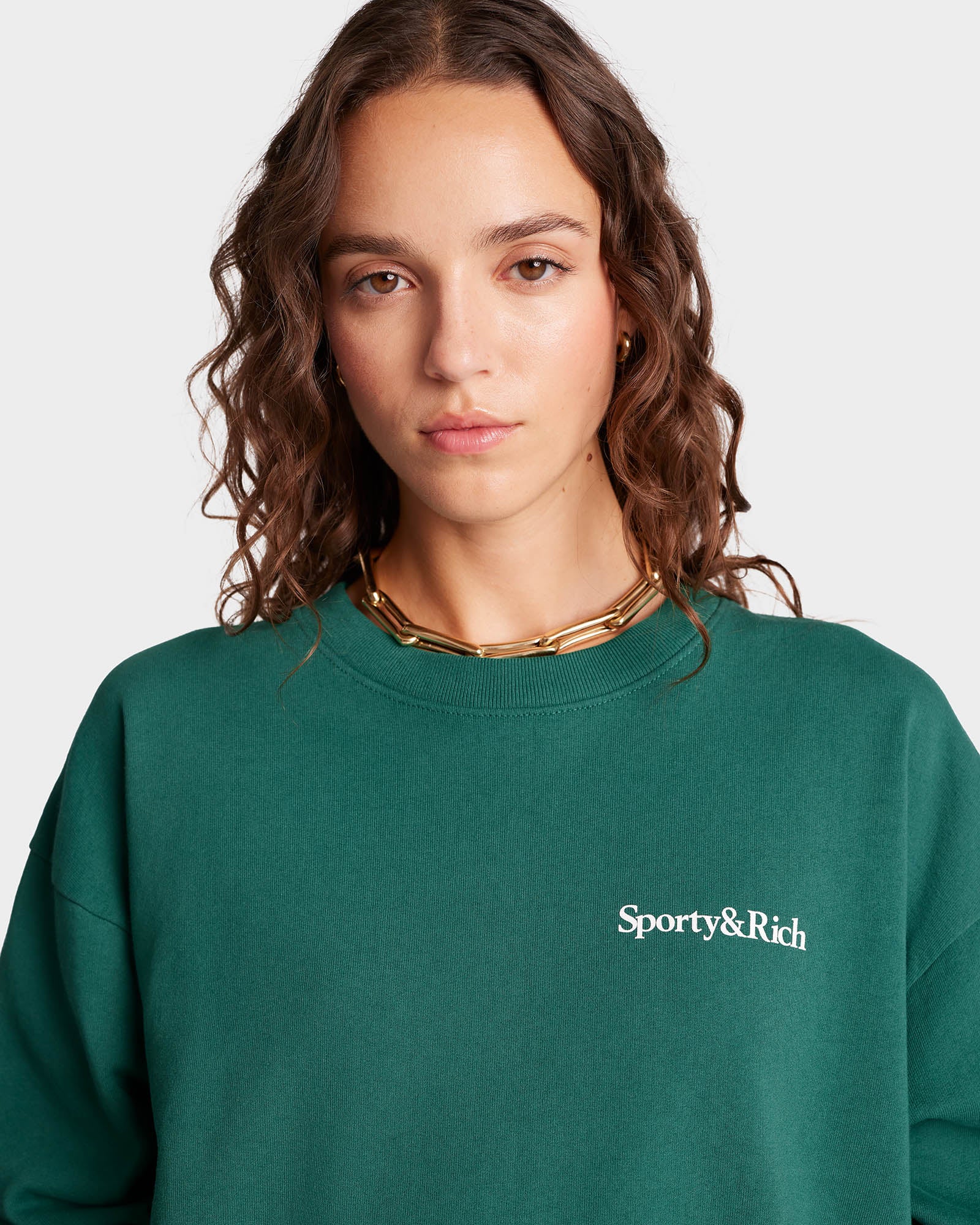 Health Is Wealth Crewneck - Alpine/White - Image 6