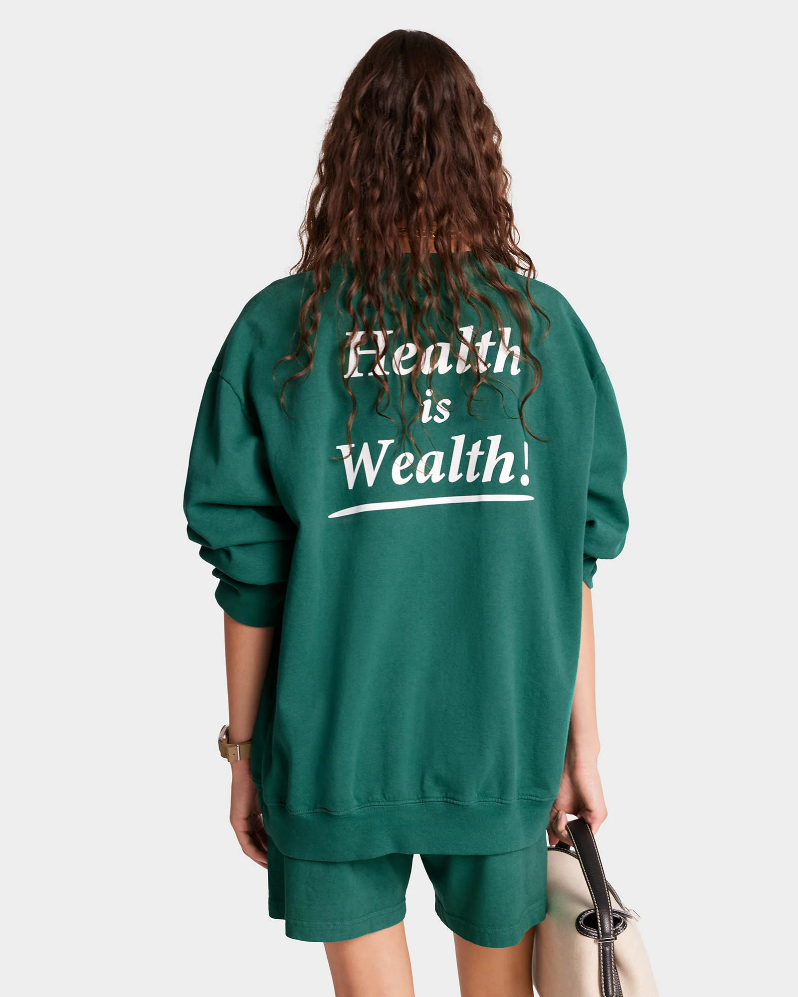 Health Is Wealth Crewneck - Alpine/White - Image 7