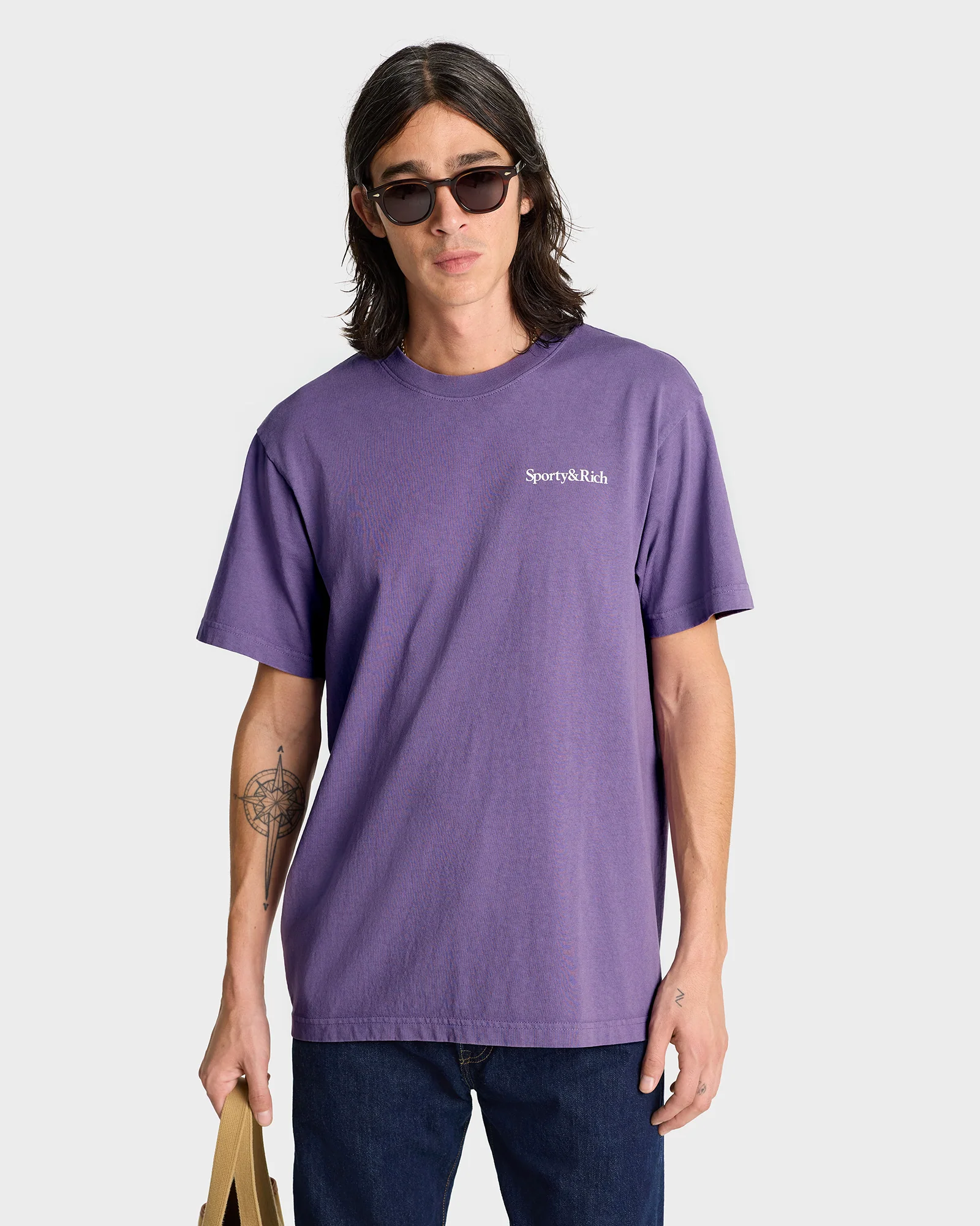 Health Is Wealth T-Shirt - Dusty Grape/White - Image 8