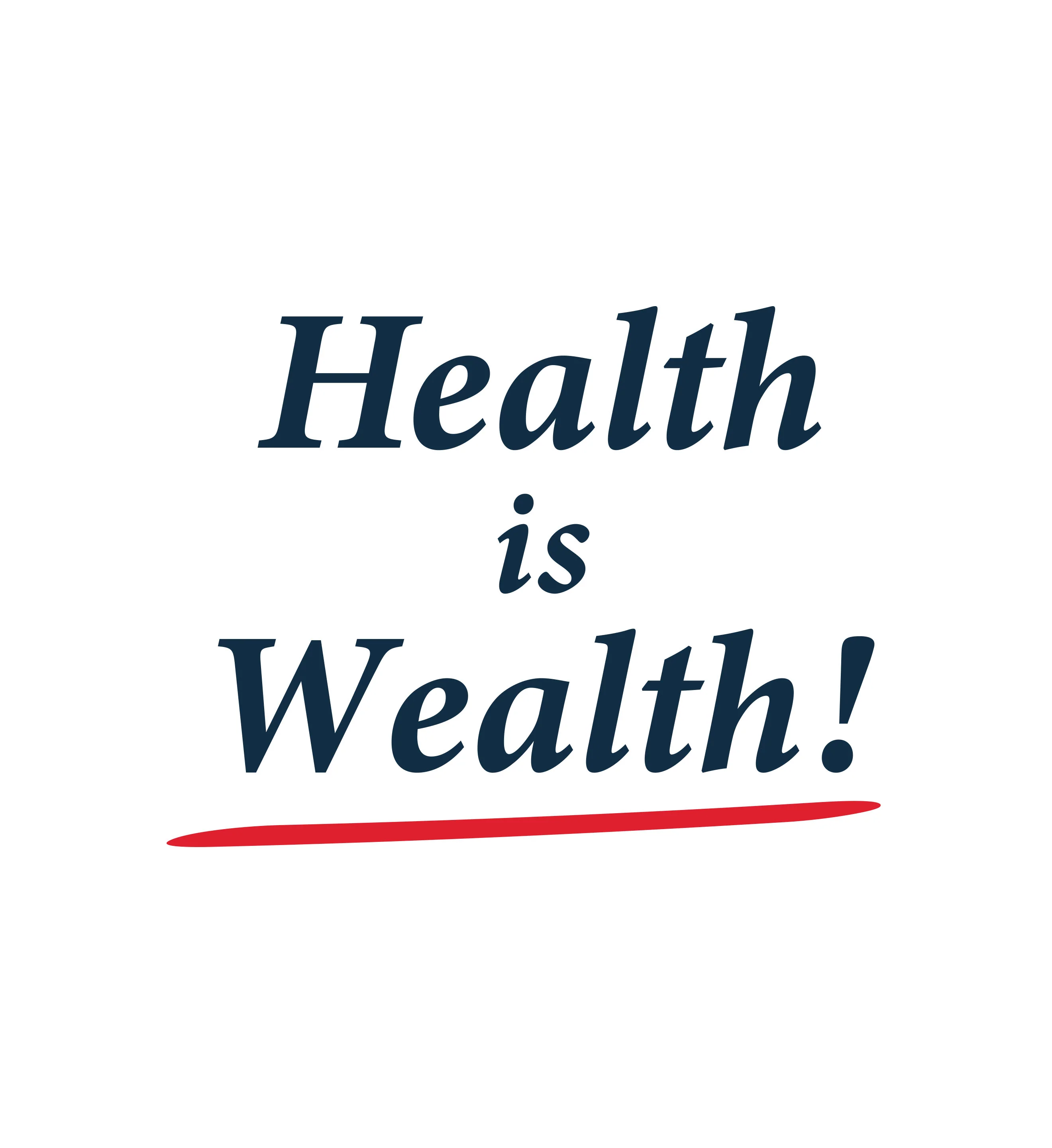 Health Is Wealth T-Shirt - White/Navy/ Fire Red - Image 8