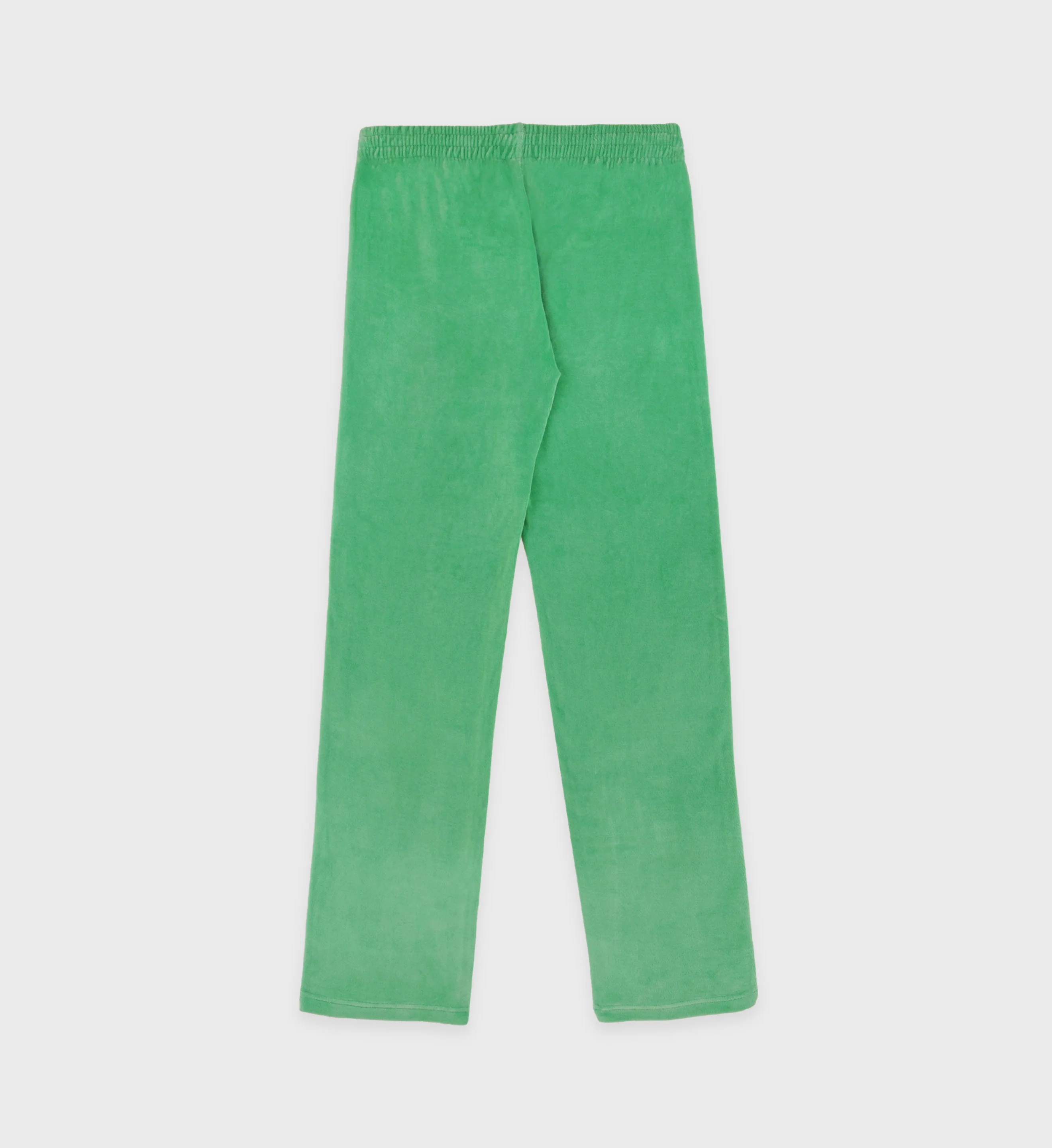 Italic Logo Embroidered Velour Track Pant - Verde/White - Image 2