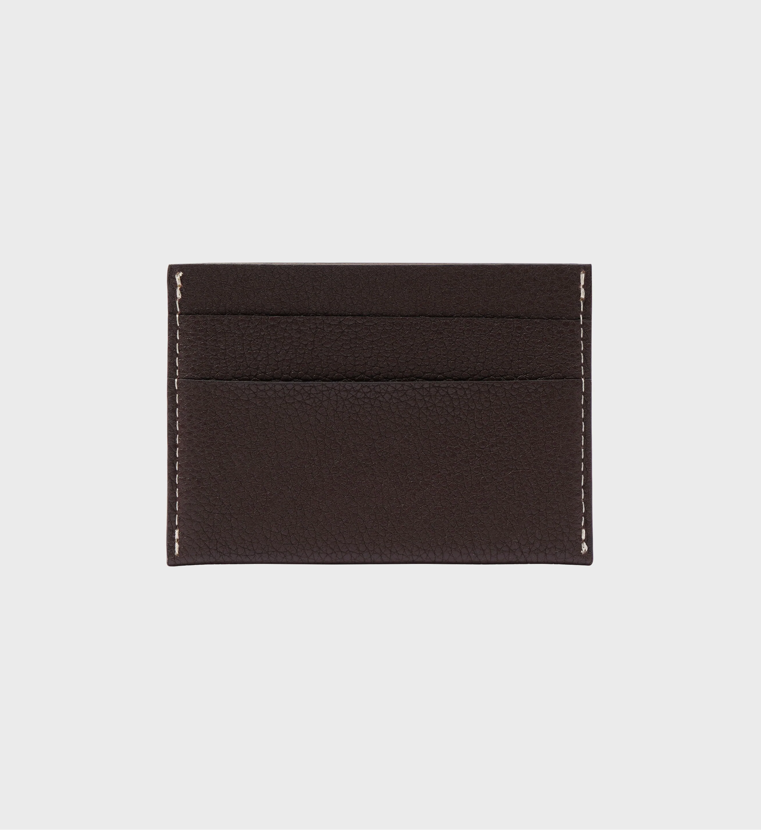 Leather Card Holder - Chocolate/Gold - Image 2