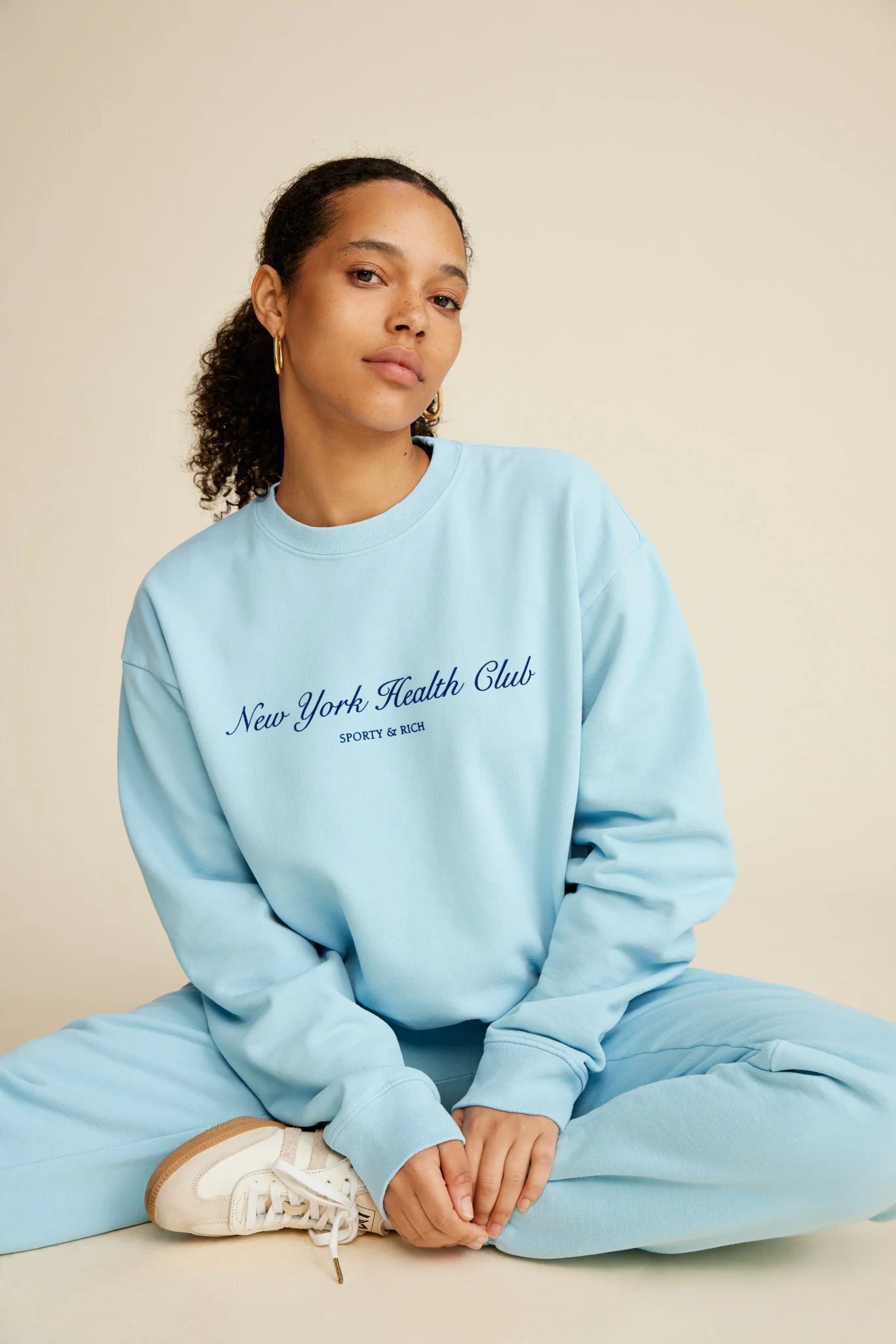 NY Health Club Flocked Crewneck - H2O/Navy - Image 5