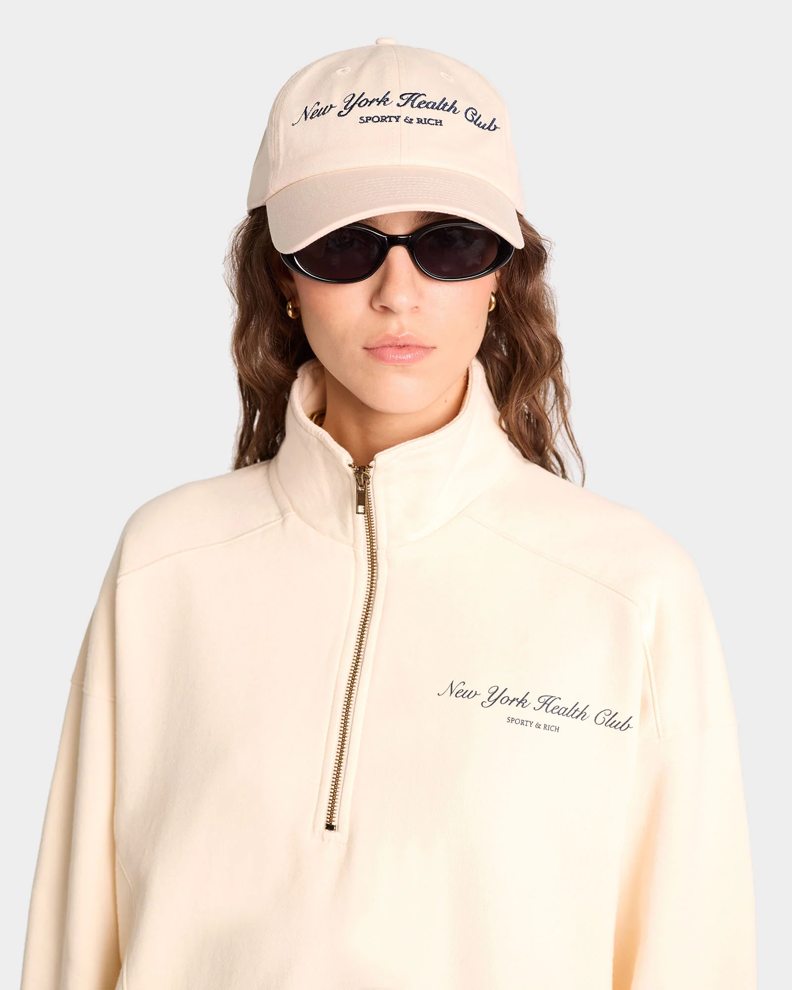 NY Health Club Quarter Zip - Cream/Navy - Image 5