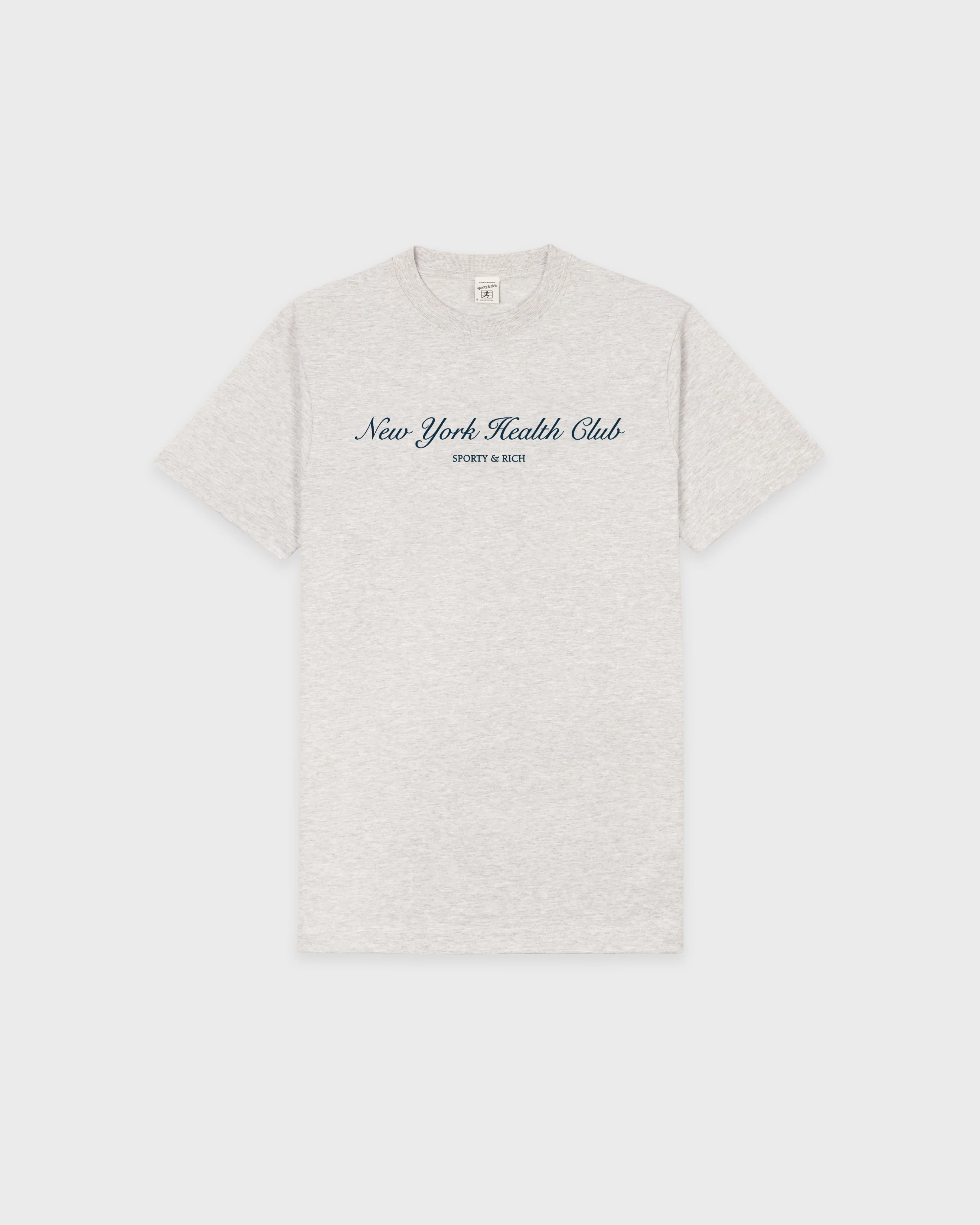 NY Health Club T-Shirt - Heather Gray/Navy - Image 2