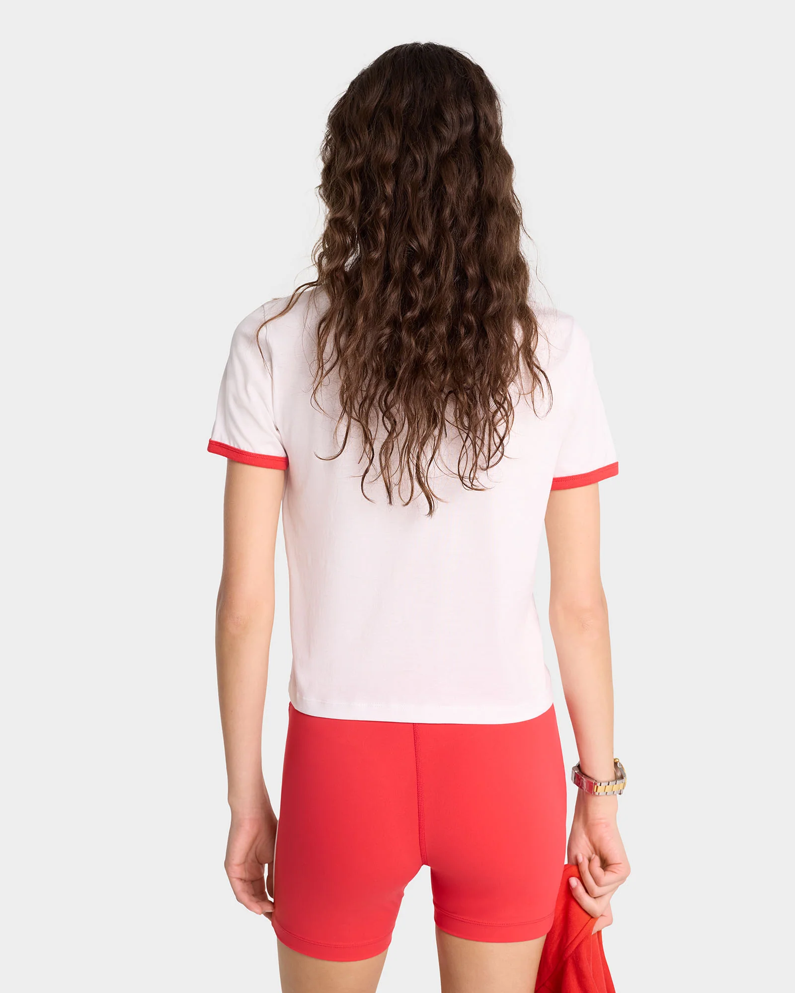 NY Running Club Ringer Tee - White/Sports Red - Image 4