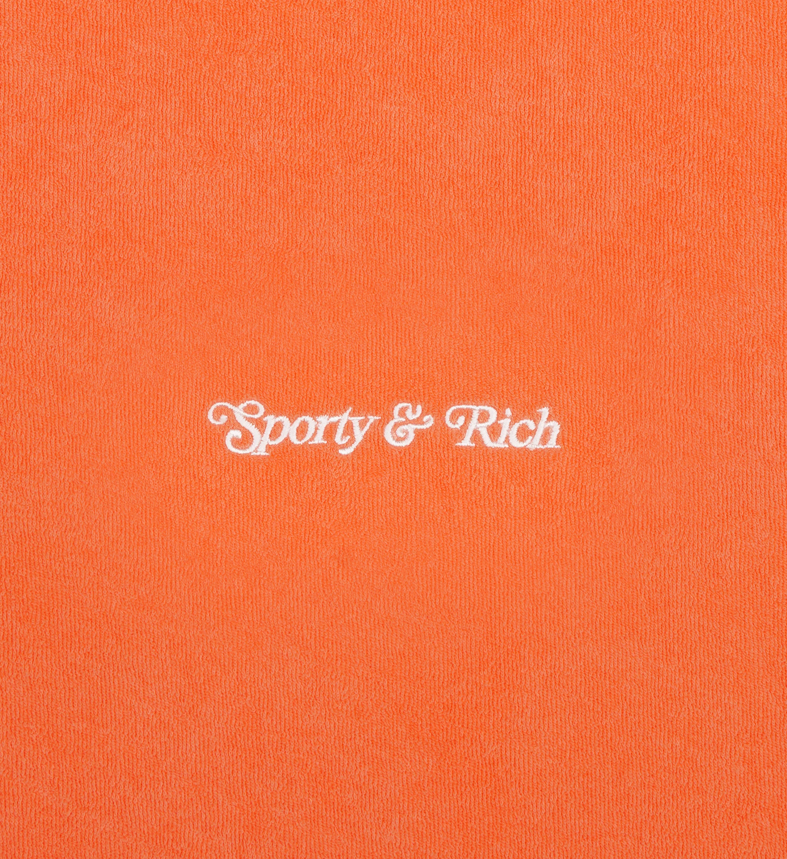 NY Tennis Club Terry Cropped Tee - Melon/White - Image 3