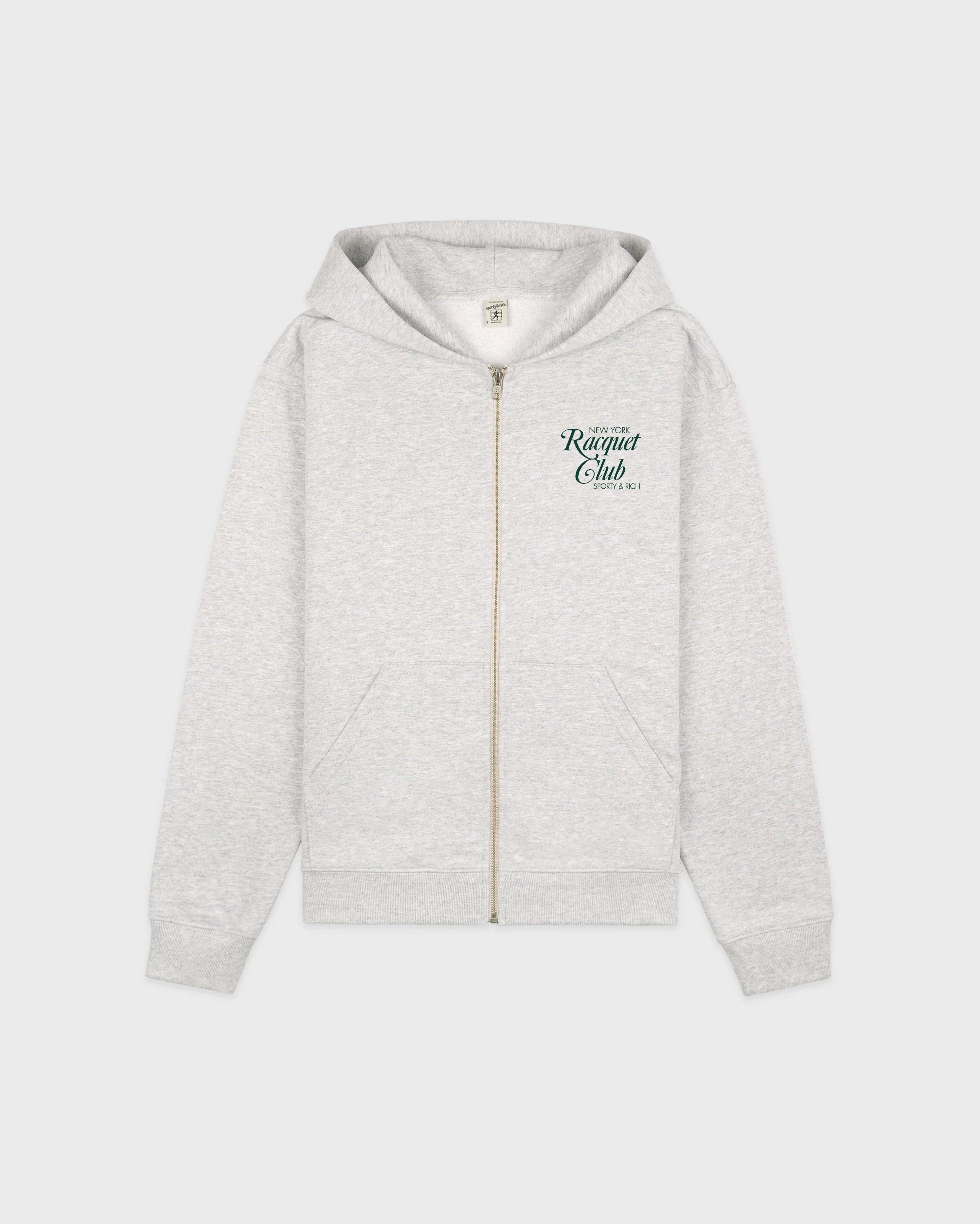 NYRC Zip Hoodie - Heather Gray/Forest - Image 6