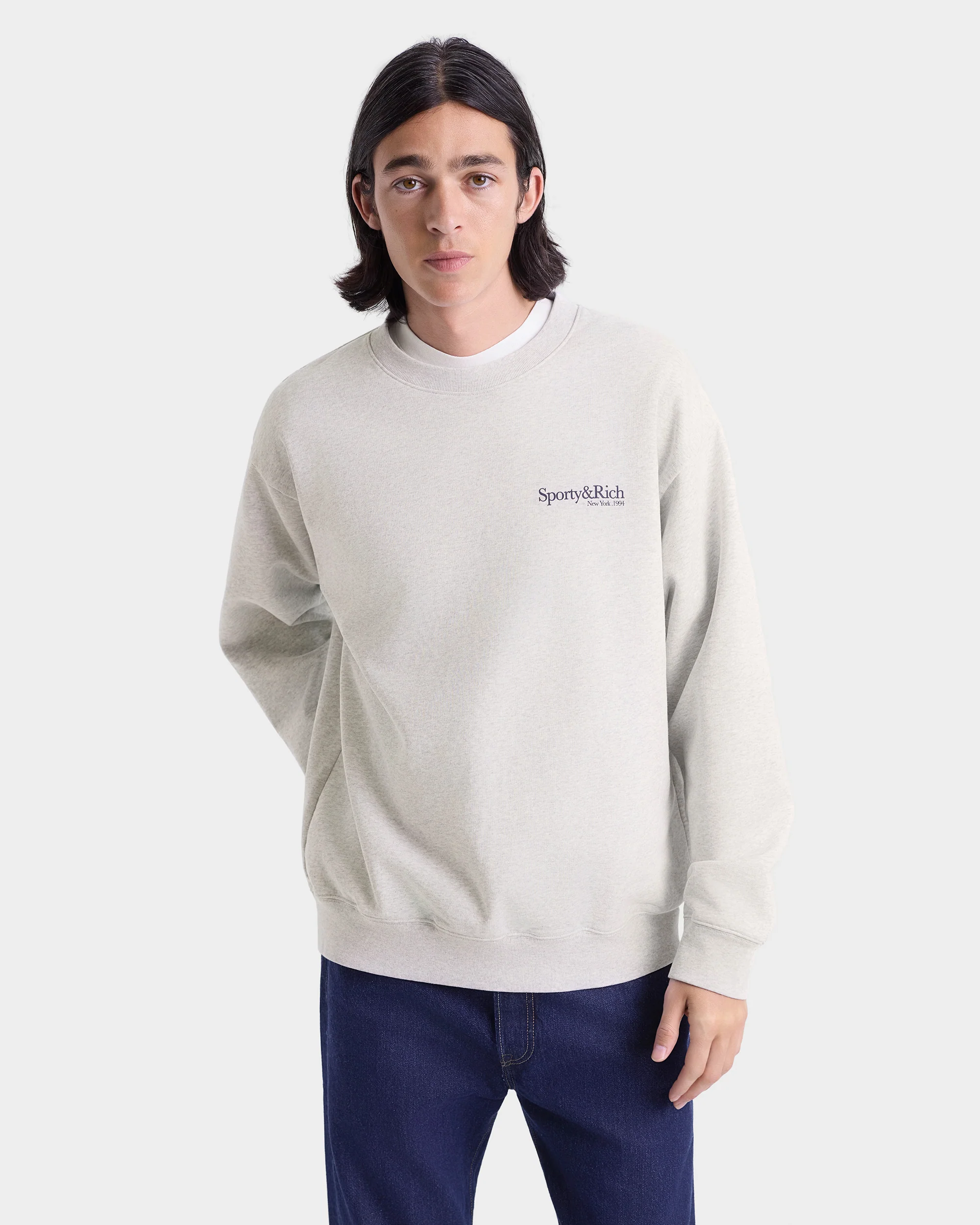 Run Club Crewneck - Heather Gray/Navy - Image 7