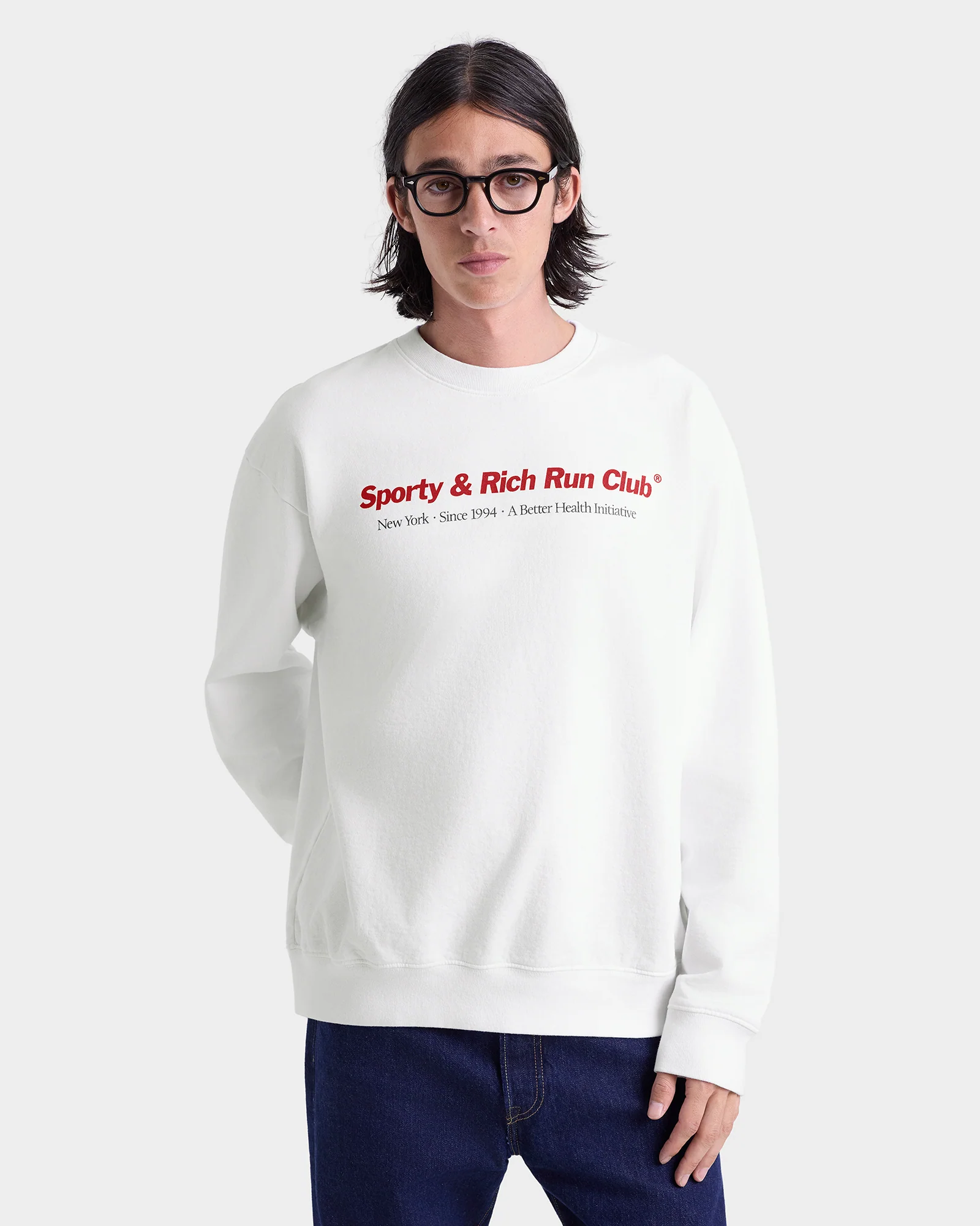 Run Club Crewneck - White/Ruby - Image 5