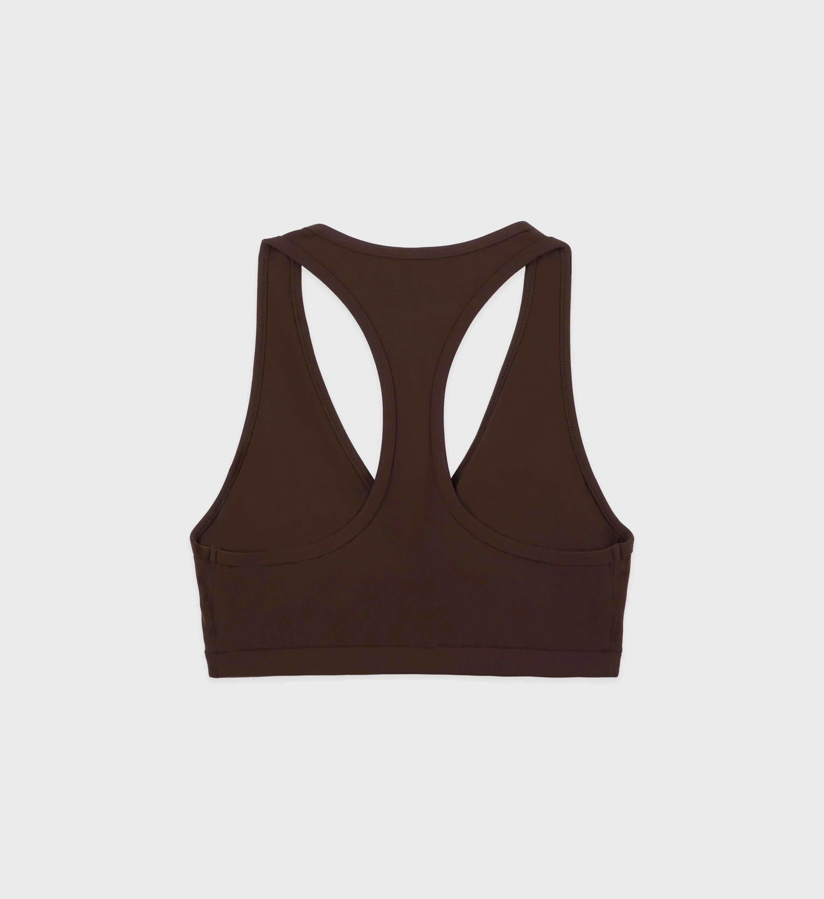 Runner Script V-Neck Sports Bra - Chocolate/White - Image 4