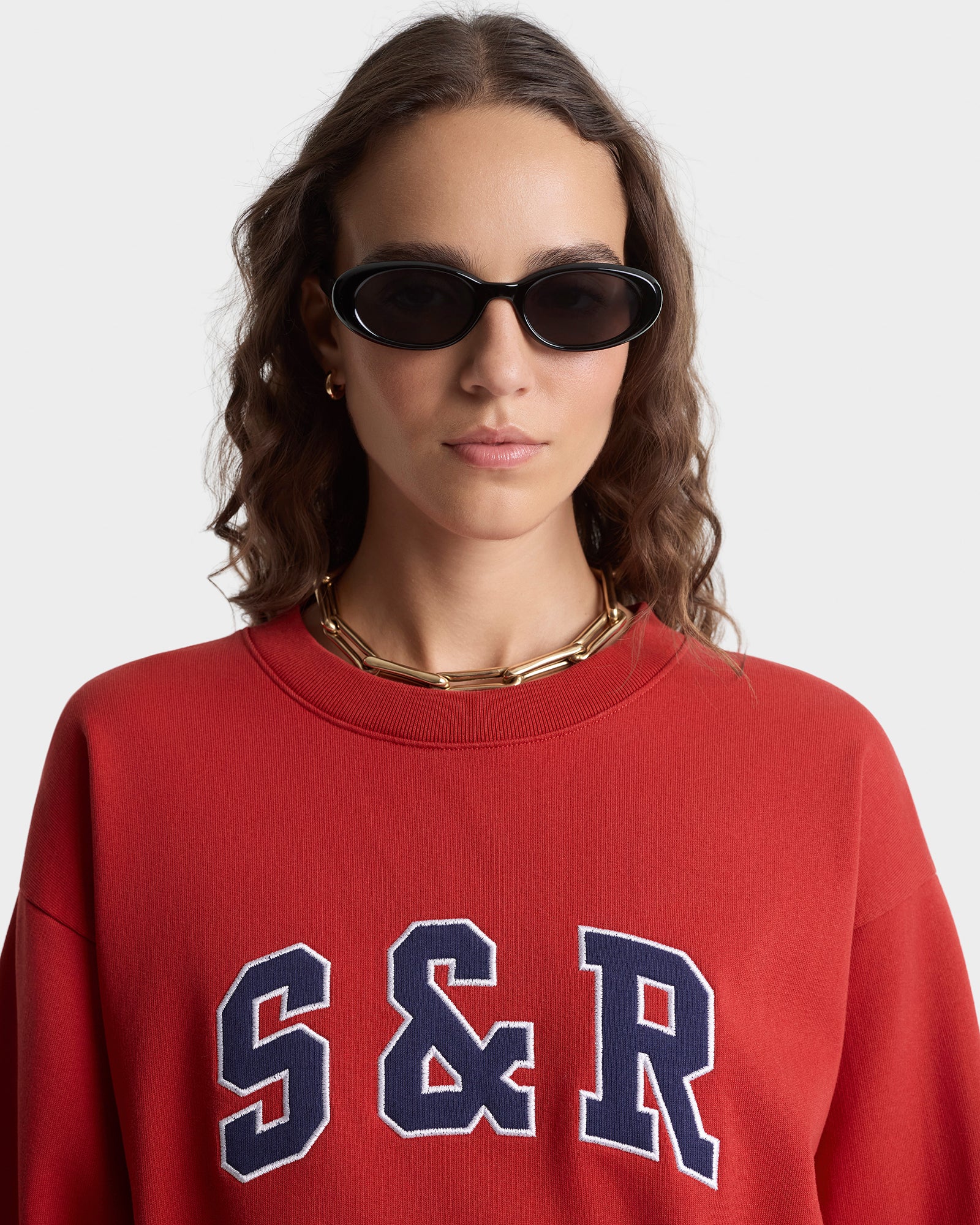 S&R Ivy Crewneck - Ruby/Navy - Image 4
