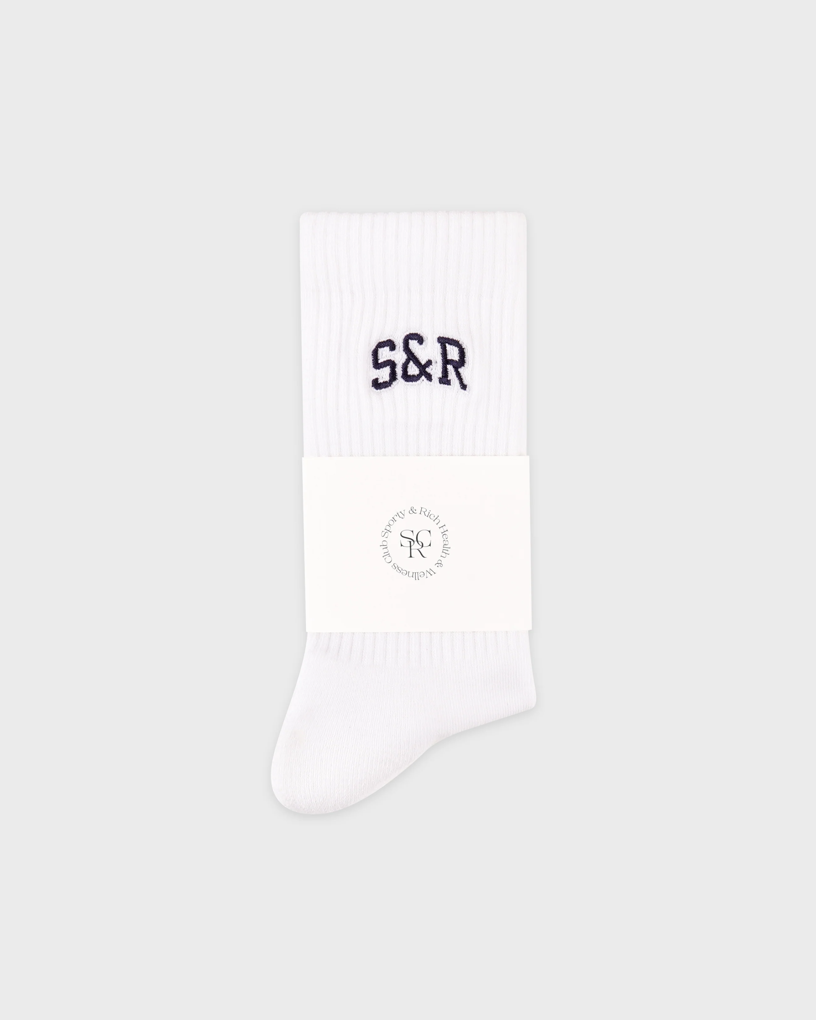 S&R Ivy Socks - White/Navy - Image 3