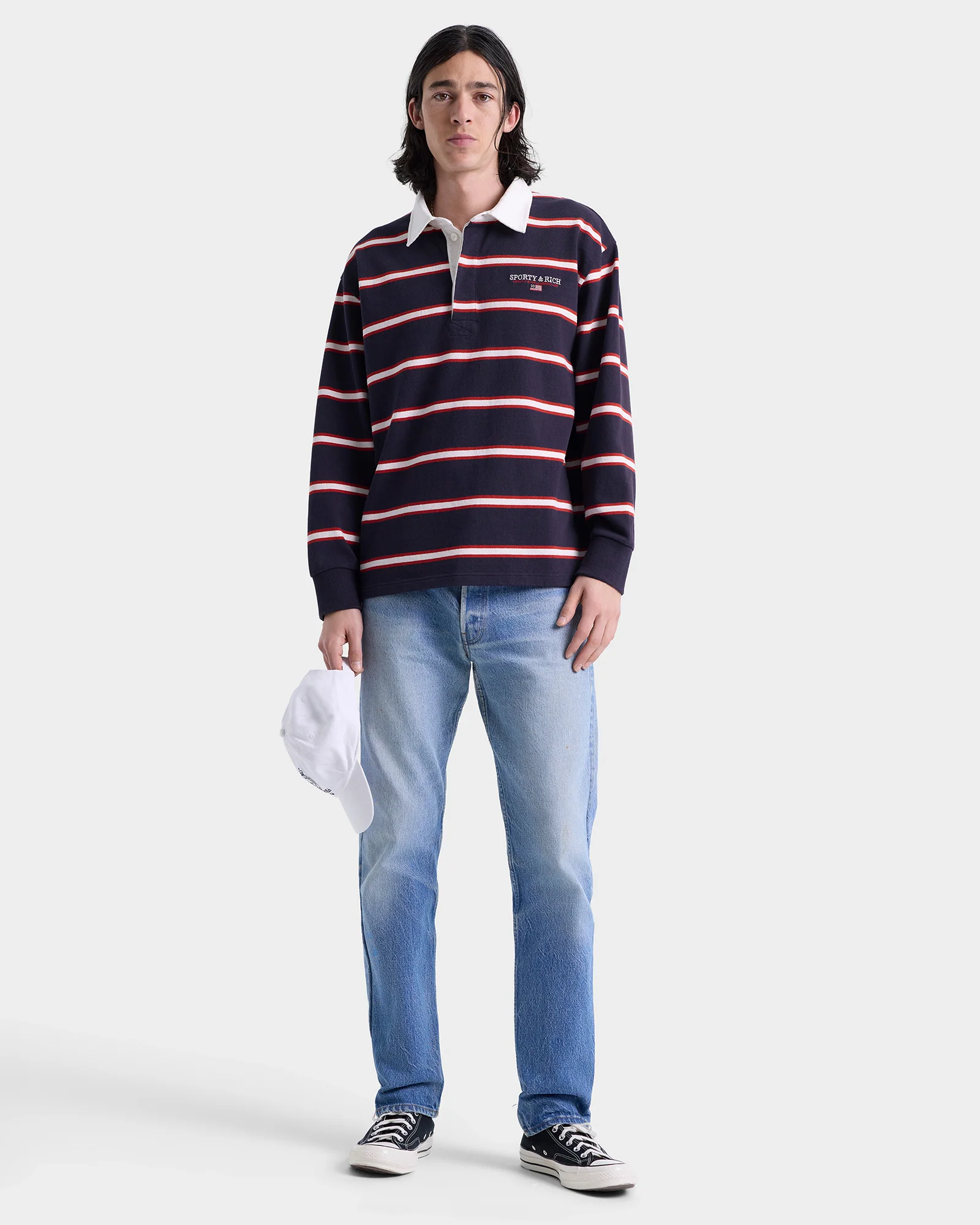 S&R Nautical Rugby Polo Men - Navy/White/Ruby - Image 5