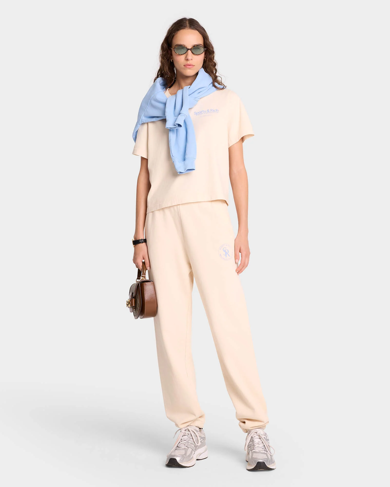 S&R Sweatpant - Cream/Sky Blue - Image 2