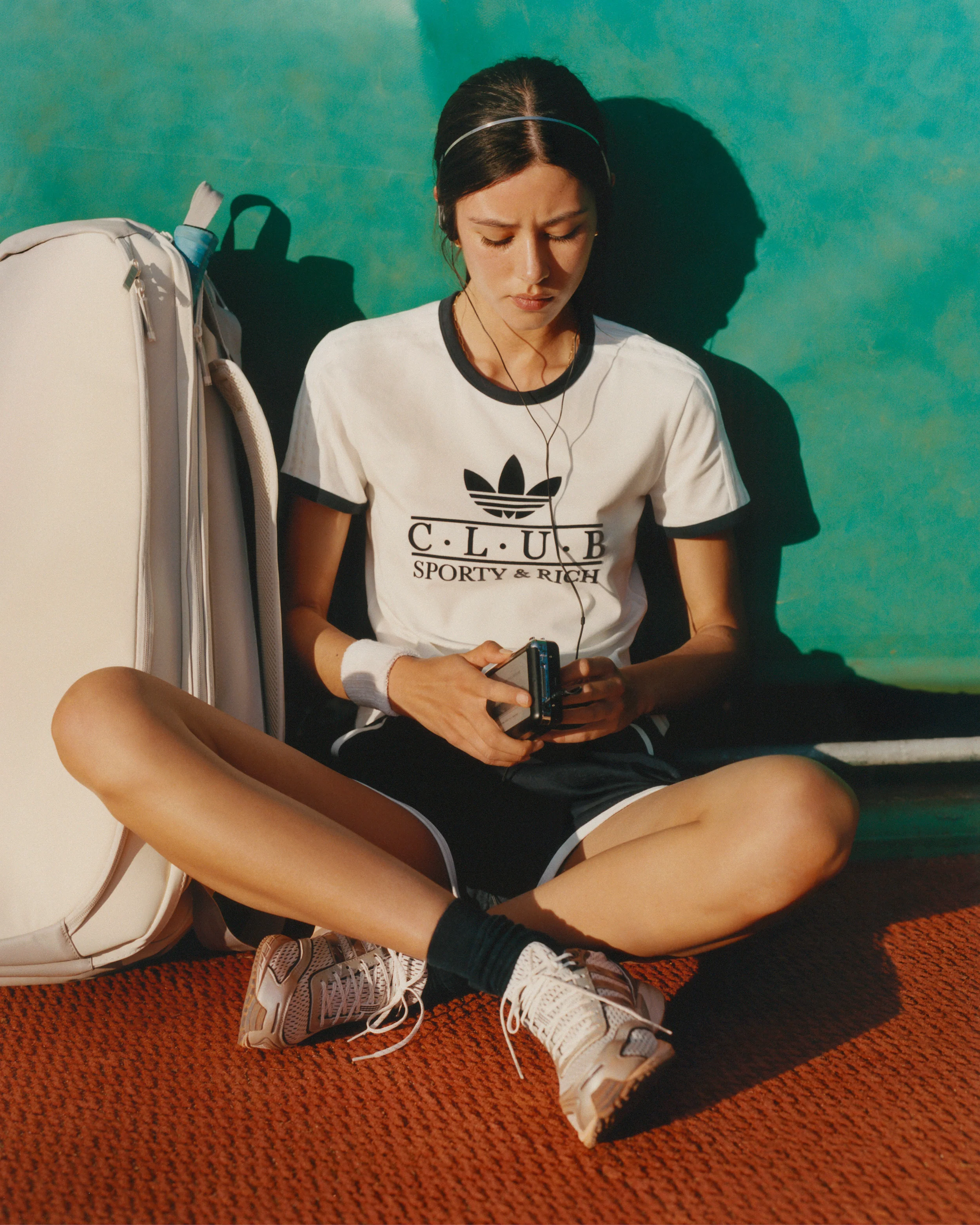 Adidas Ringer Tee - White/Navy - Image 2