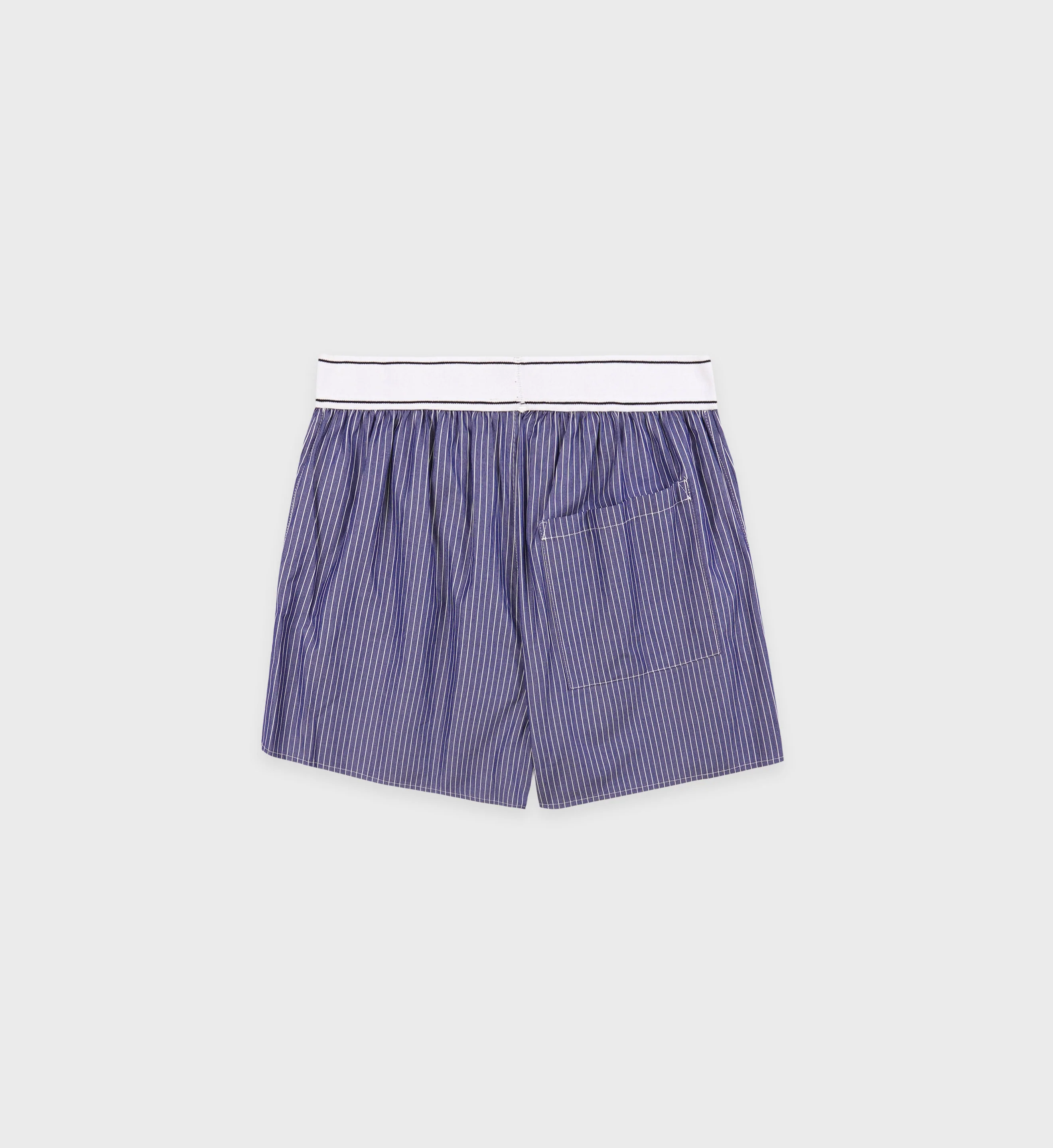 Serif Logo Boxer Short - Navy Striped - Image 2