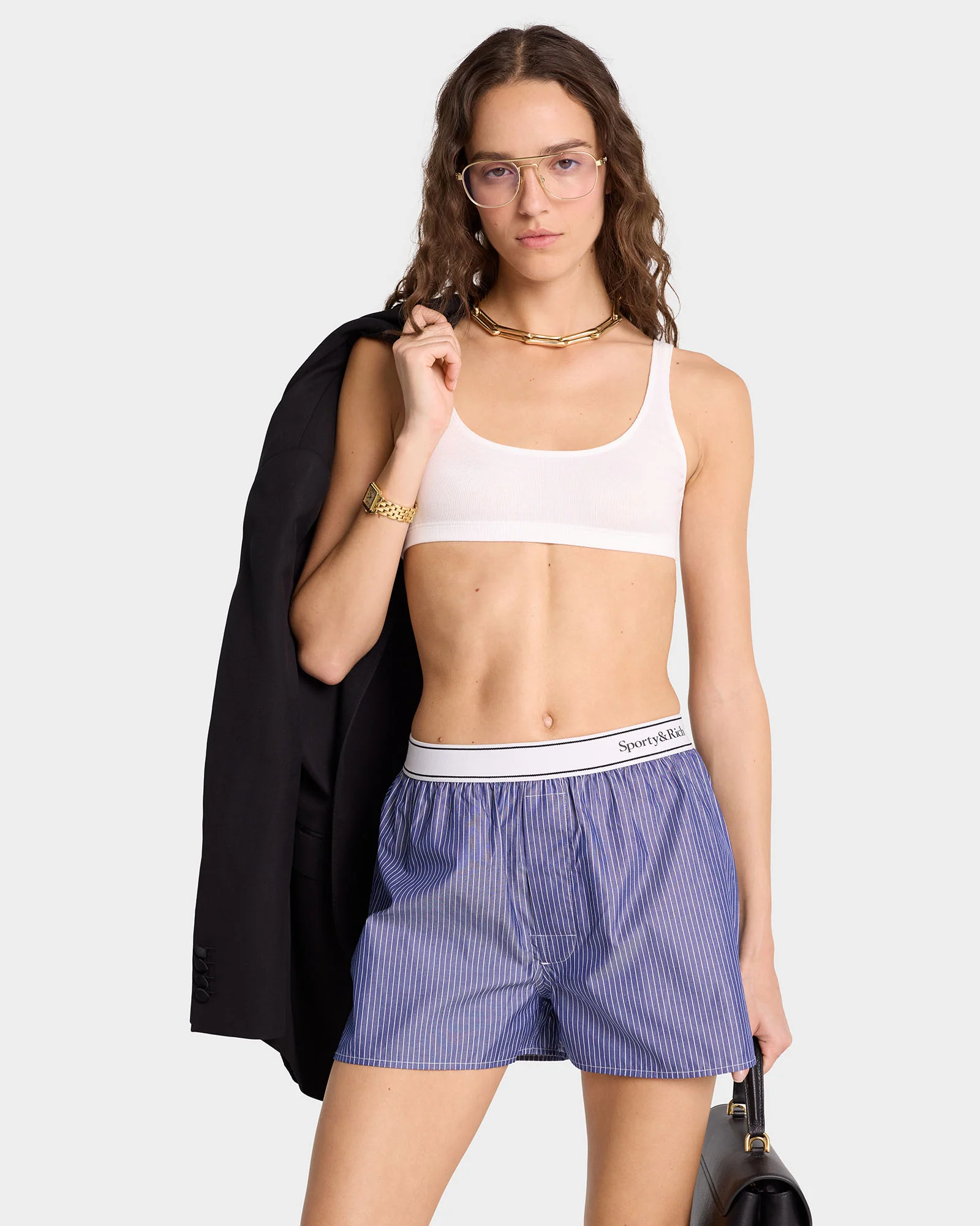 Serif Logo Boxer - Navy/White - Image 2