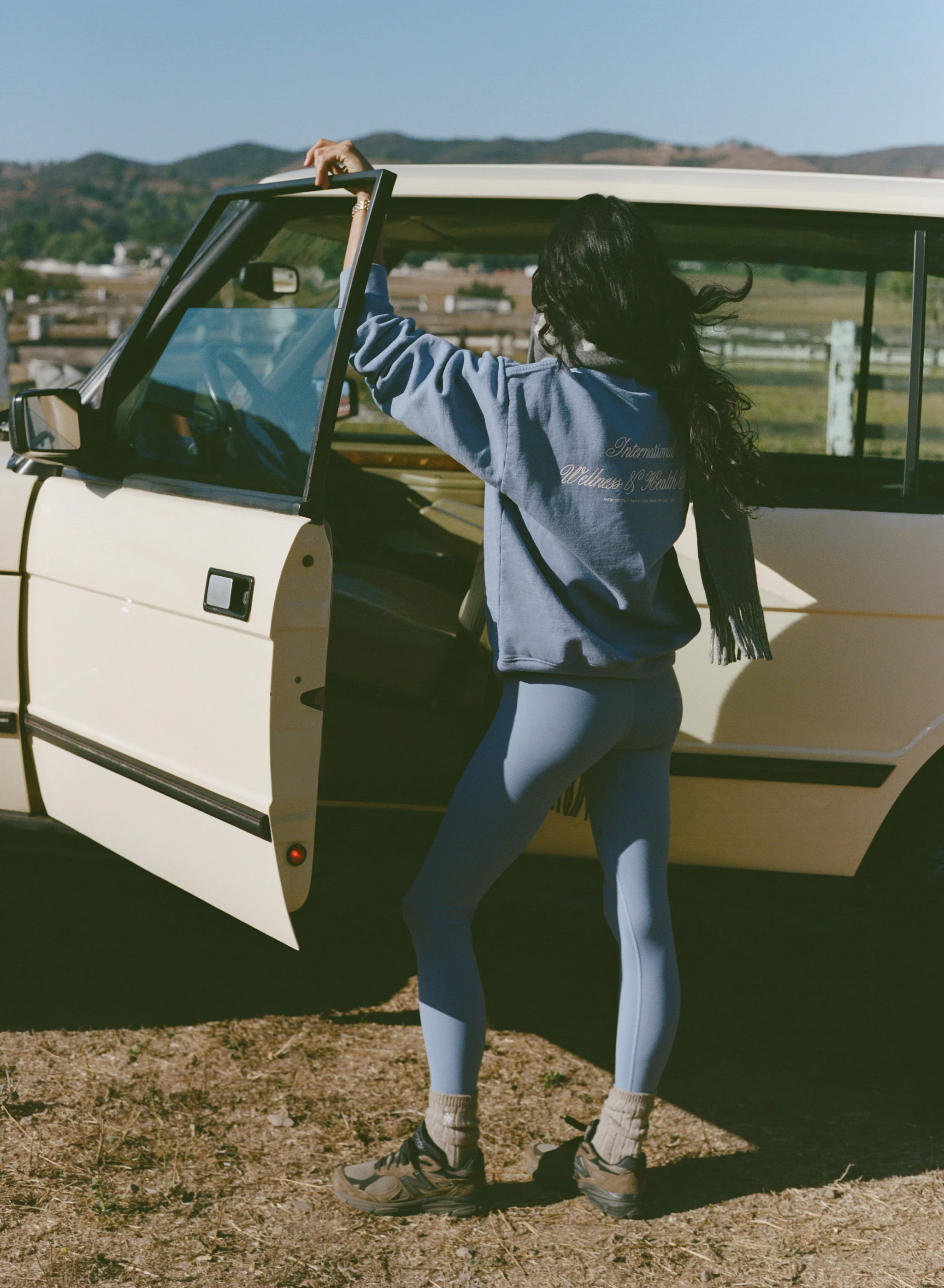 Serif Logo Legging - Colony Blue/White - Image 7