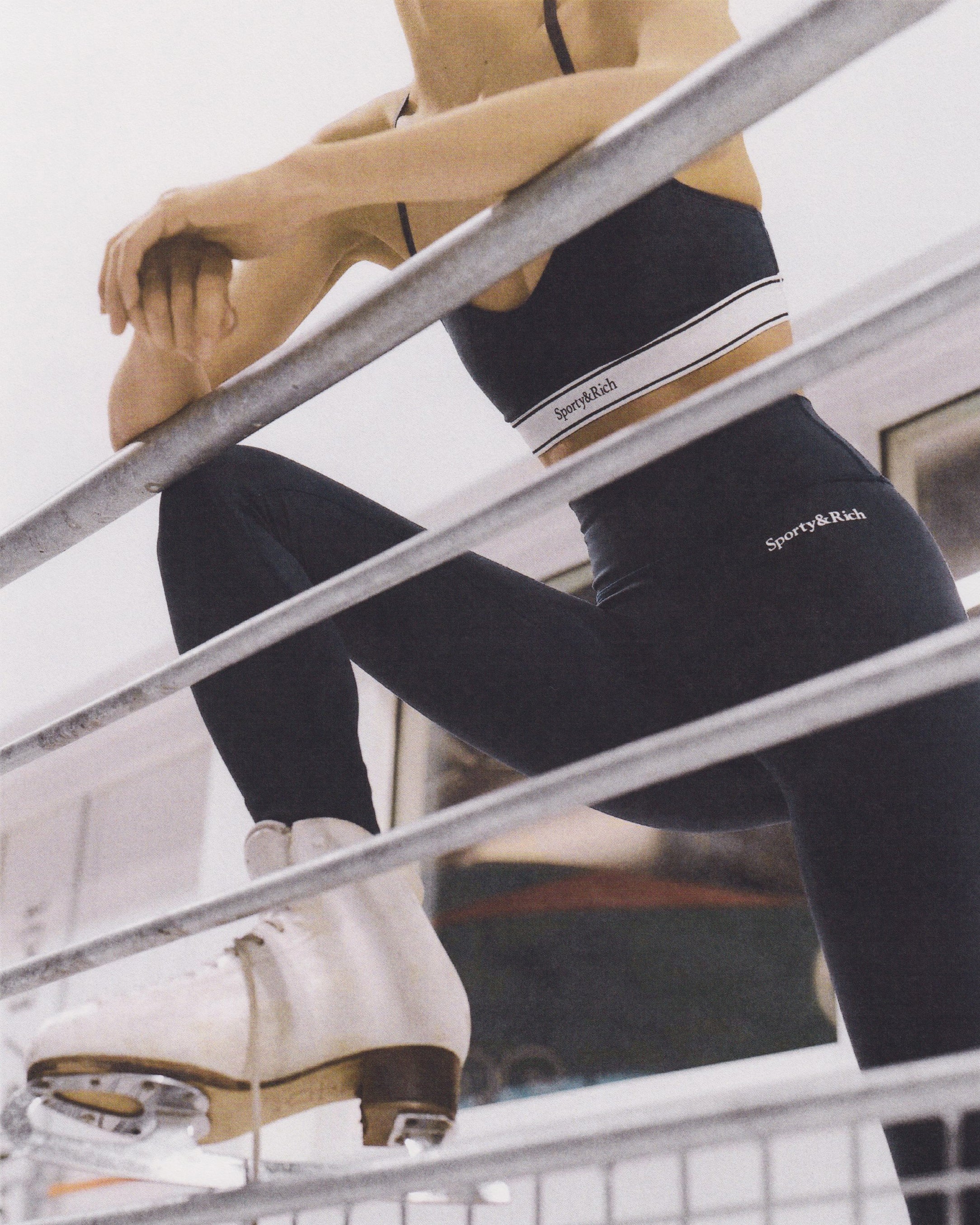 Serif Logo Legging - Navy/White - Image 6