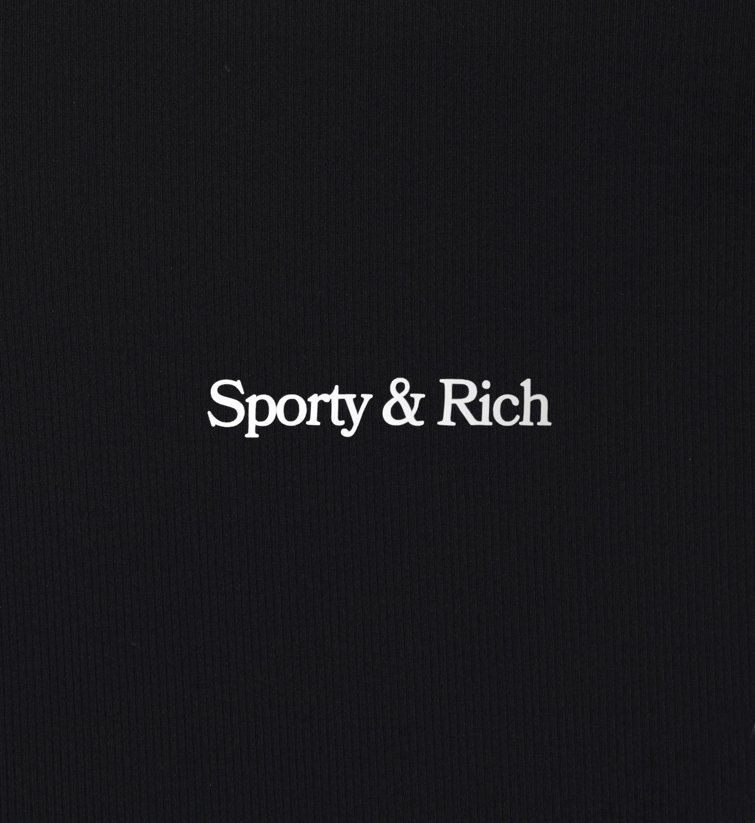 Serif Logo Ribbed Biker Short - Black/White - Image 3