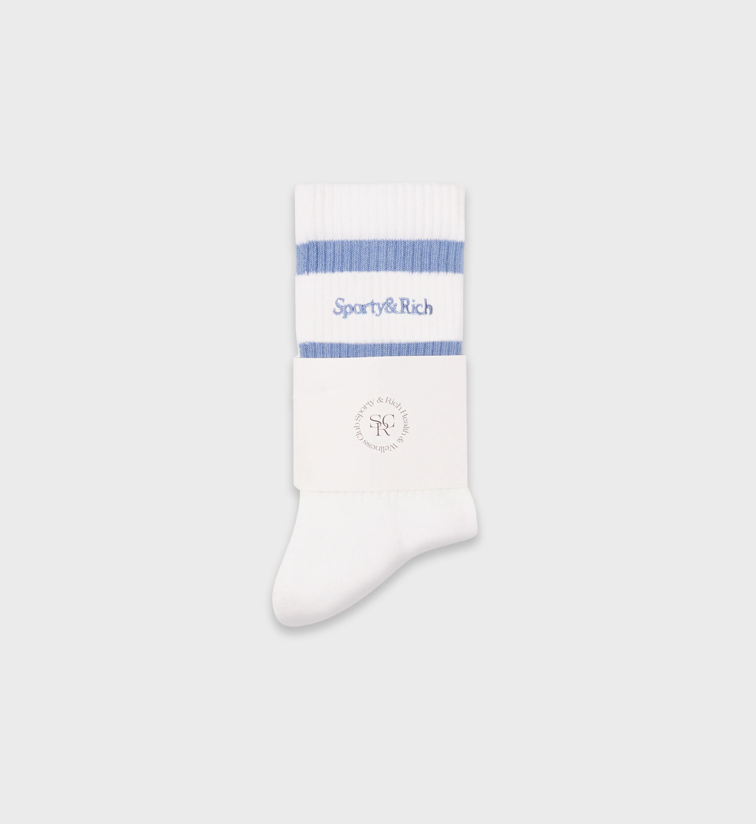 Serif Logo Socks - White/Sky Blue - Image 2
