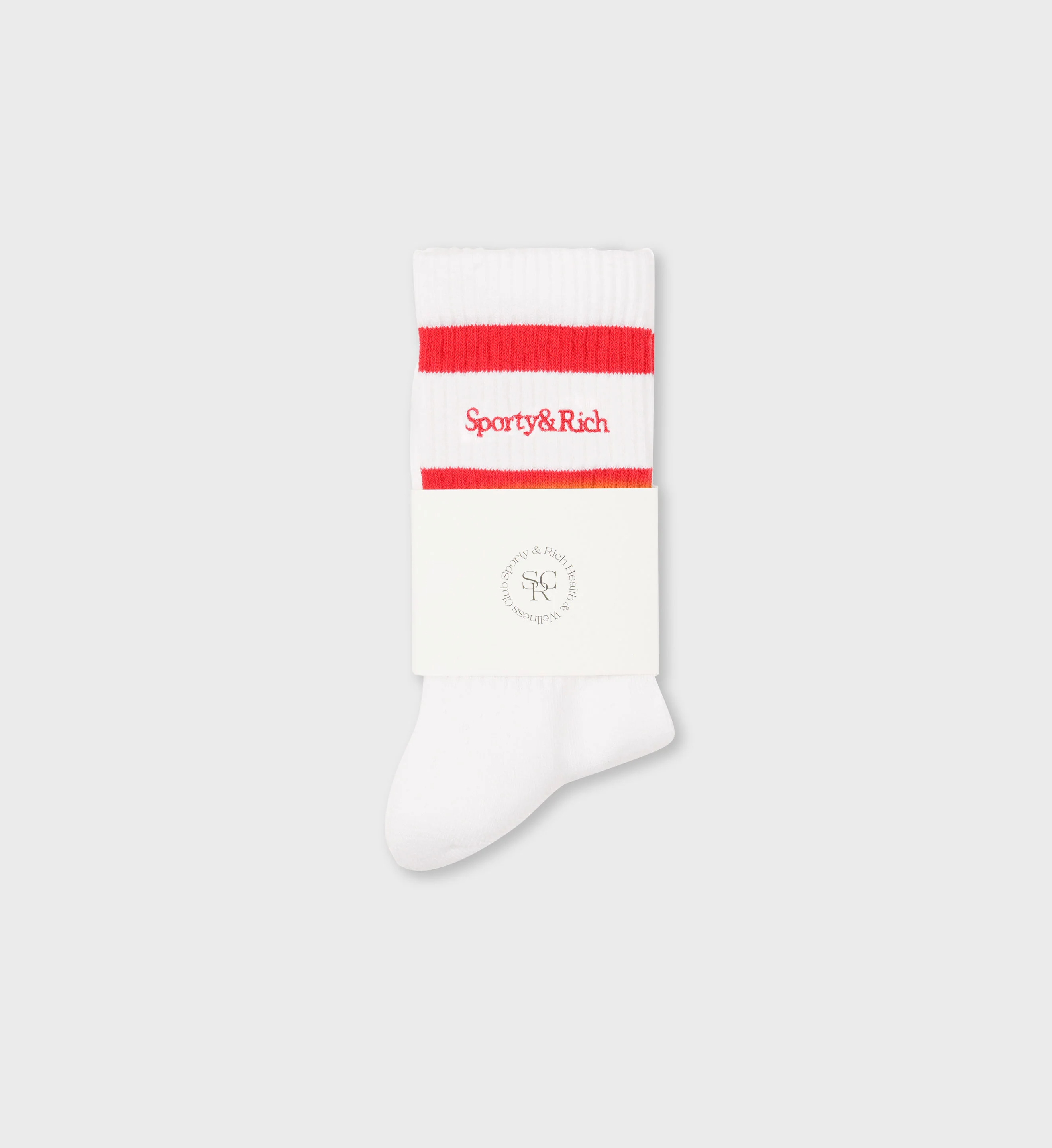 Serif Logo Socks - White/Sports Red - Image 2