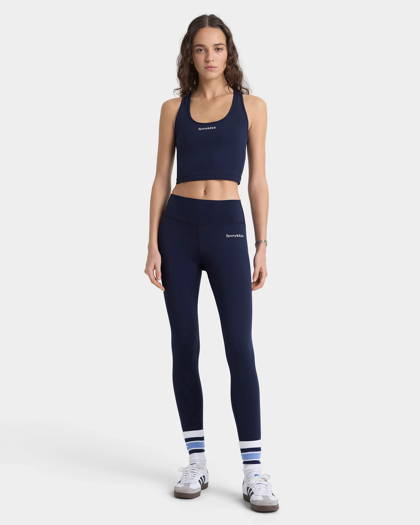Serif Logo Sports Tank - Navy/White - Image 3