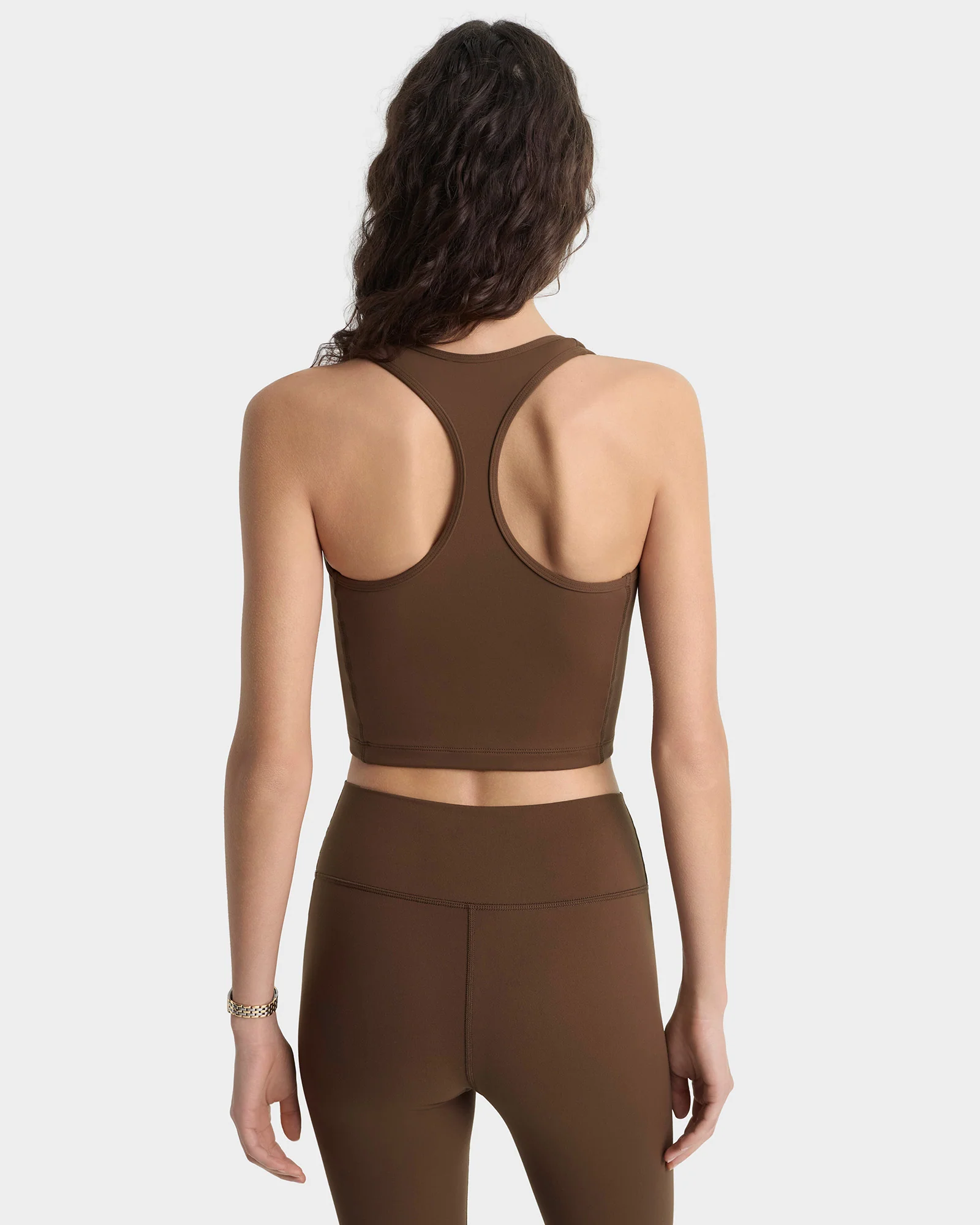 Serif Logo Sports Tank - Toffee/White - Image 5