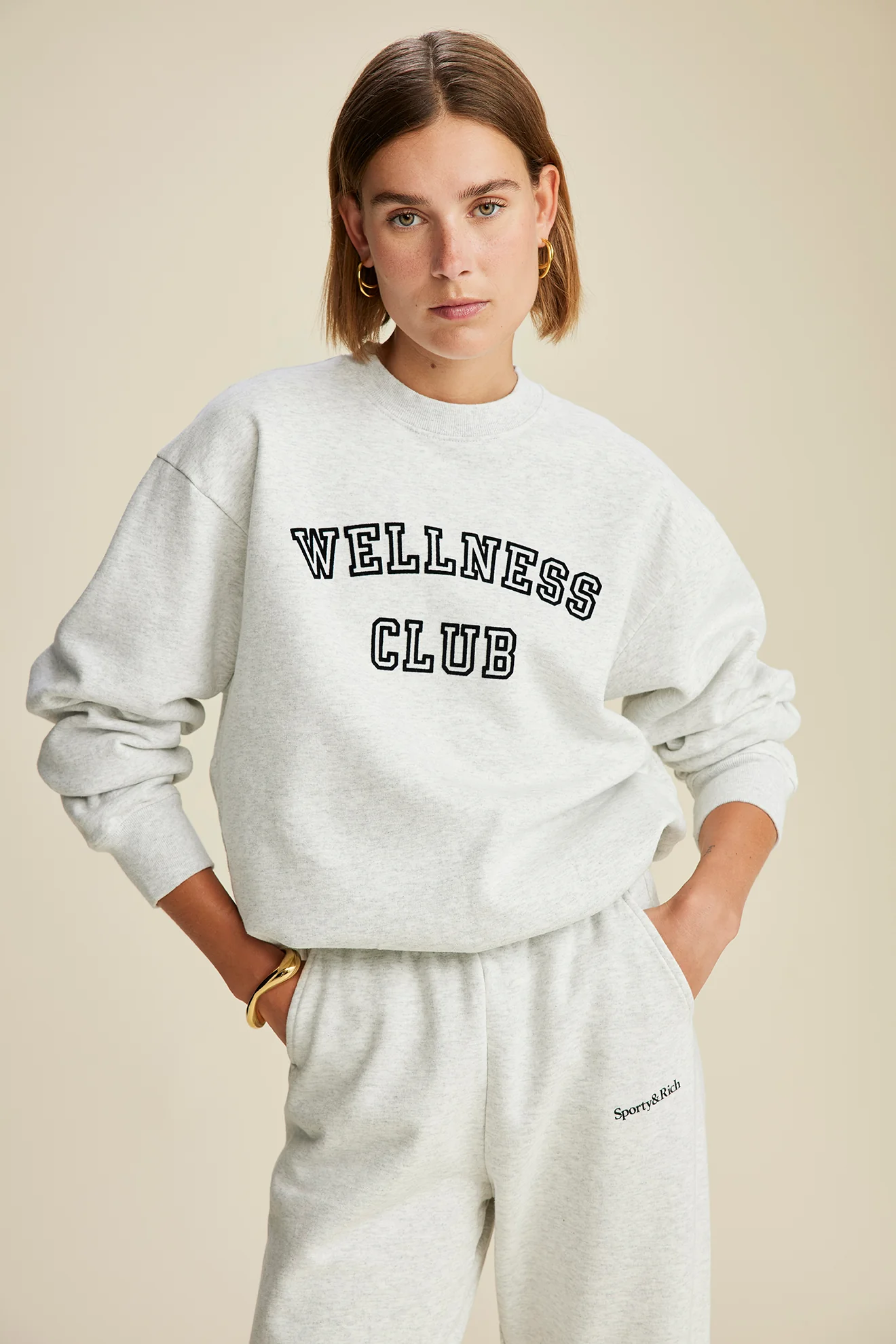 Serif Logo Sweatpant - Heather Gray/Black - Image 5