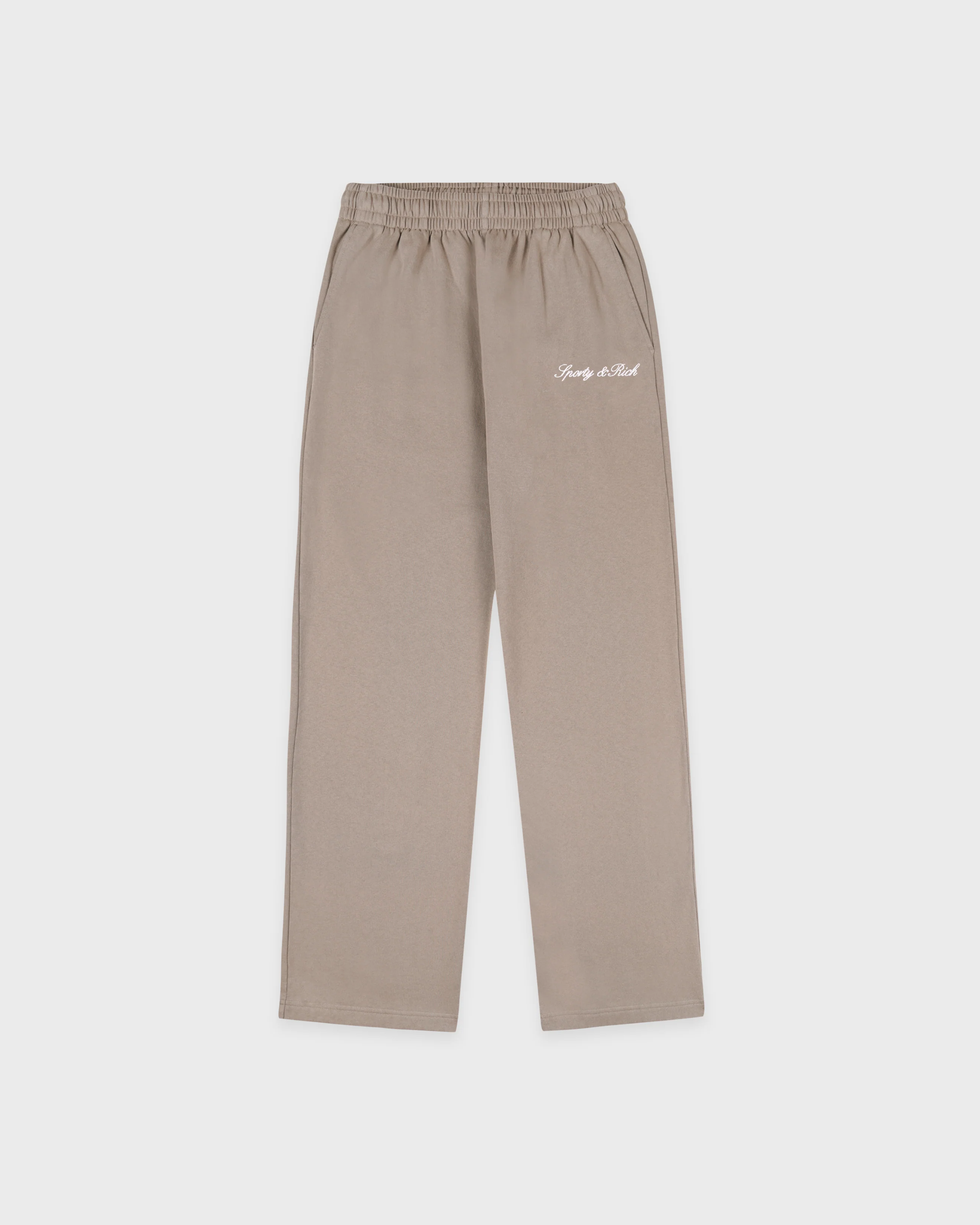 Signature Logo Embroidered Wide Sweatpant - Hazelnut/White - Image 11