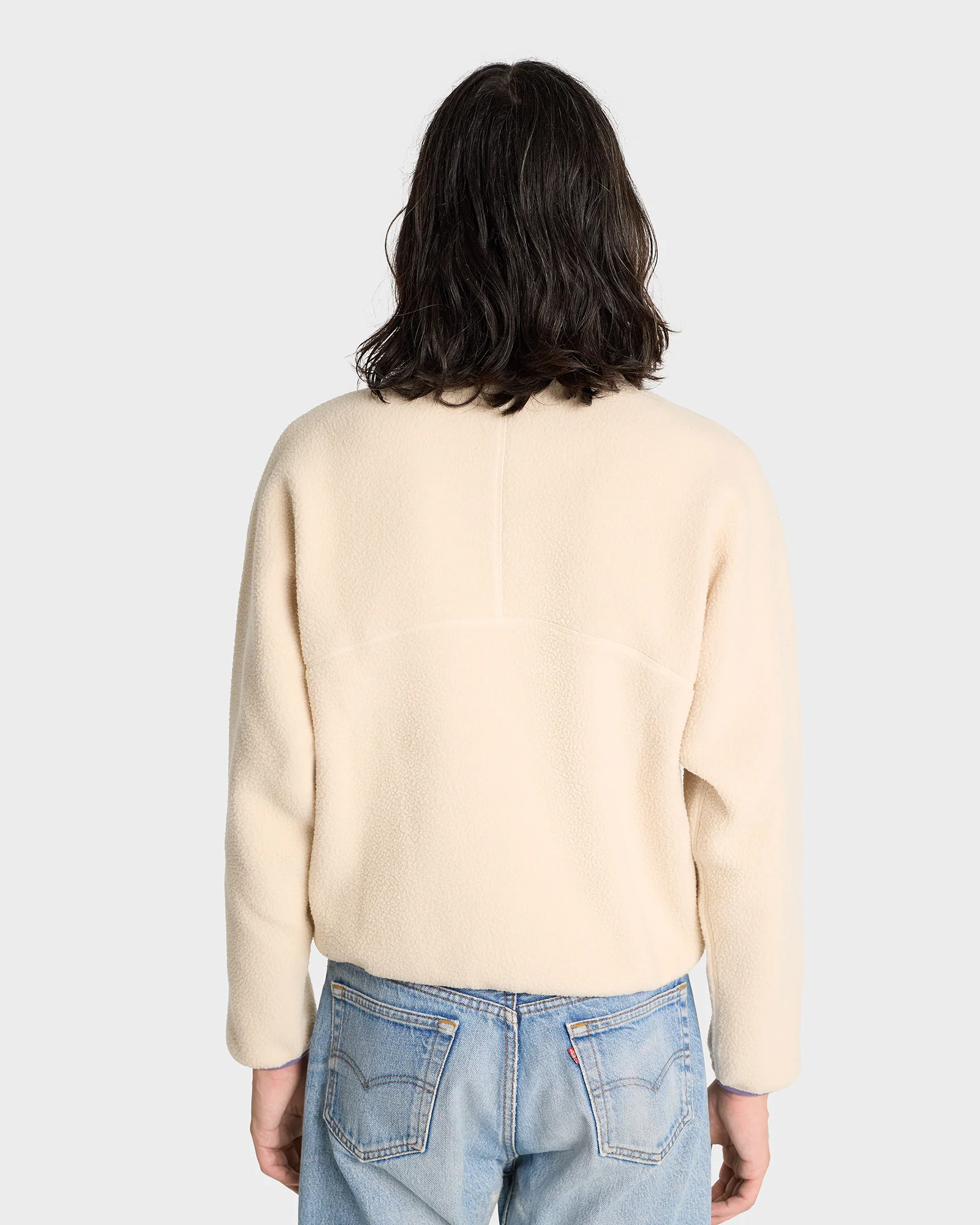 SR Runner Sherpa Quarter Zip - Cream/Dustry Grape - Image 11