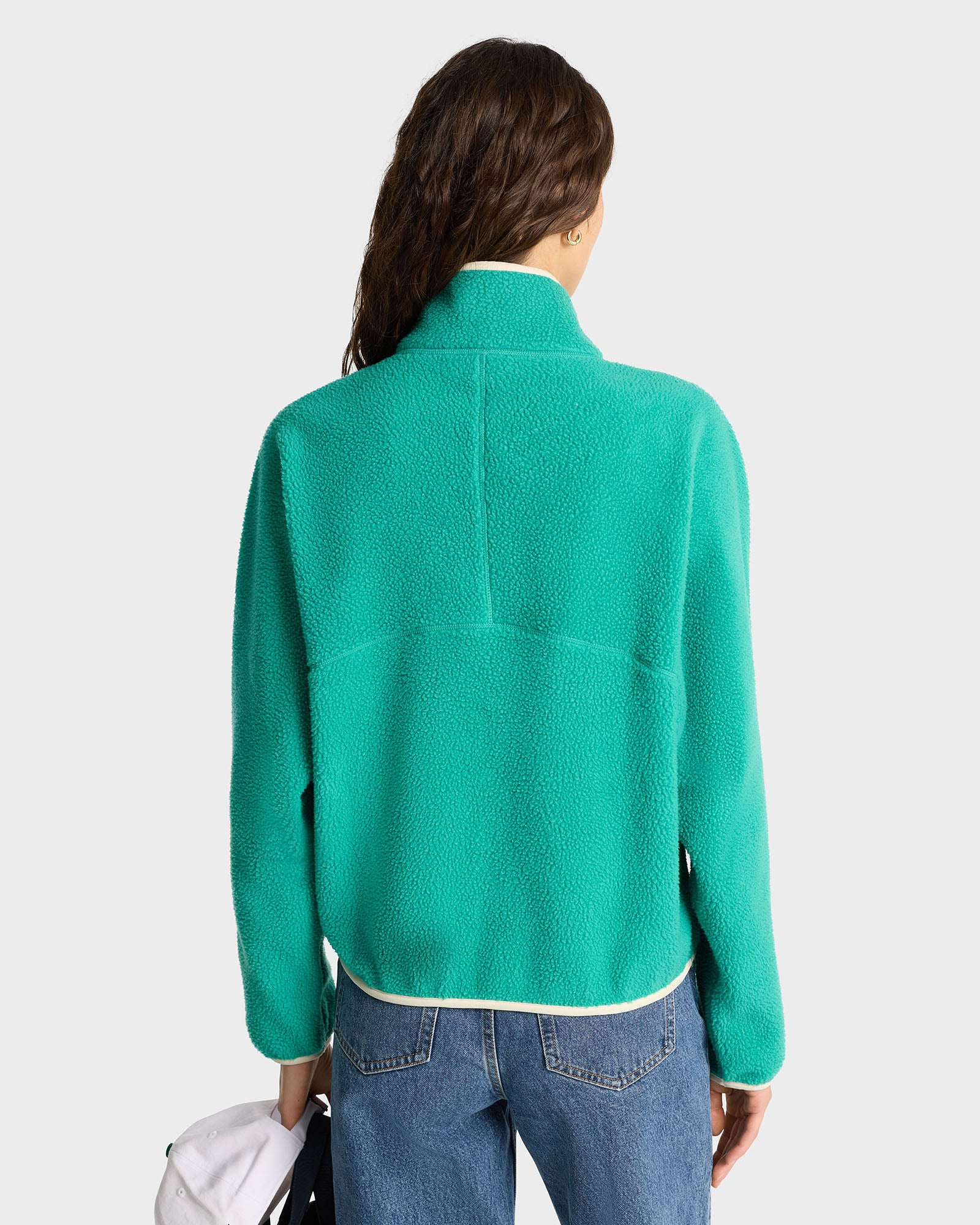 SR Runner Sherpa Quarter zip - Spring Green/Cream - Image 5