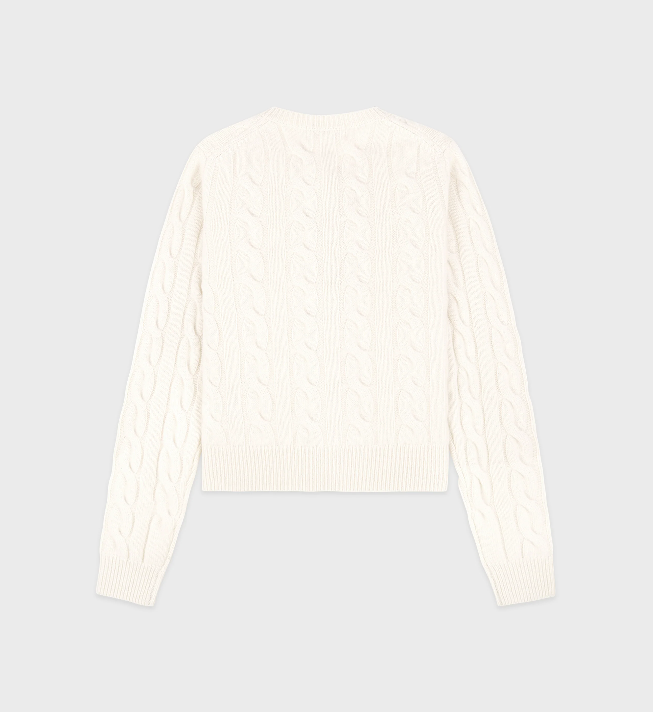 SRC Cableknit Cashmere Cardigan - Cream/Navy - Image 7