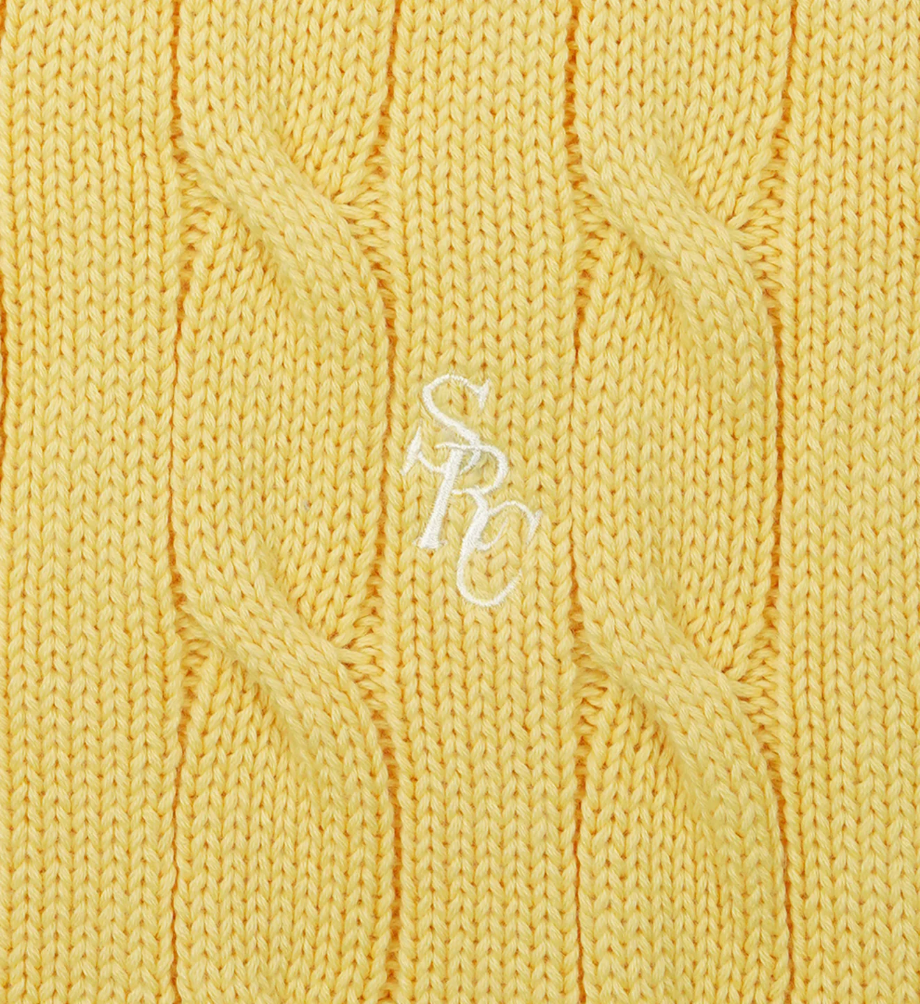SRC Cotton Cableknit Sweater - Pale Yellow - Image 3